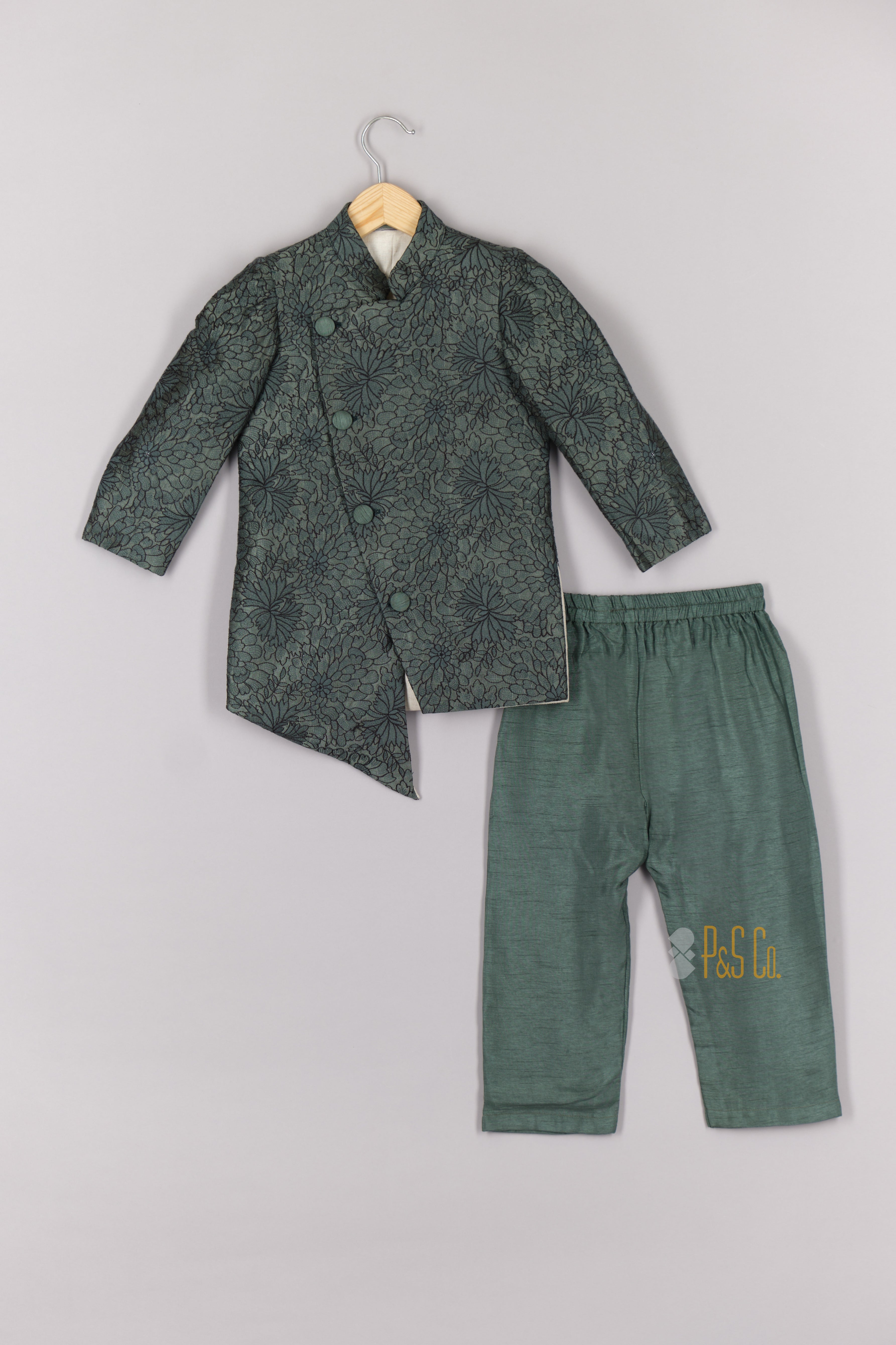 Thread Embroidered Sherwani And Pyjama