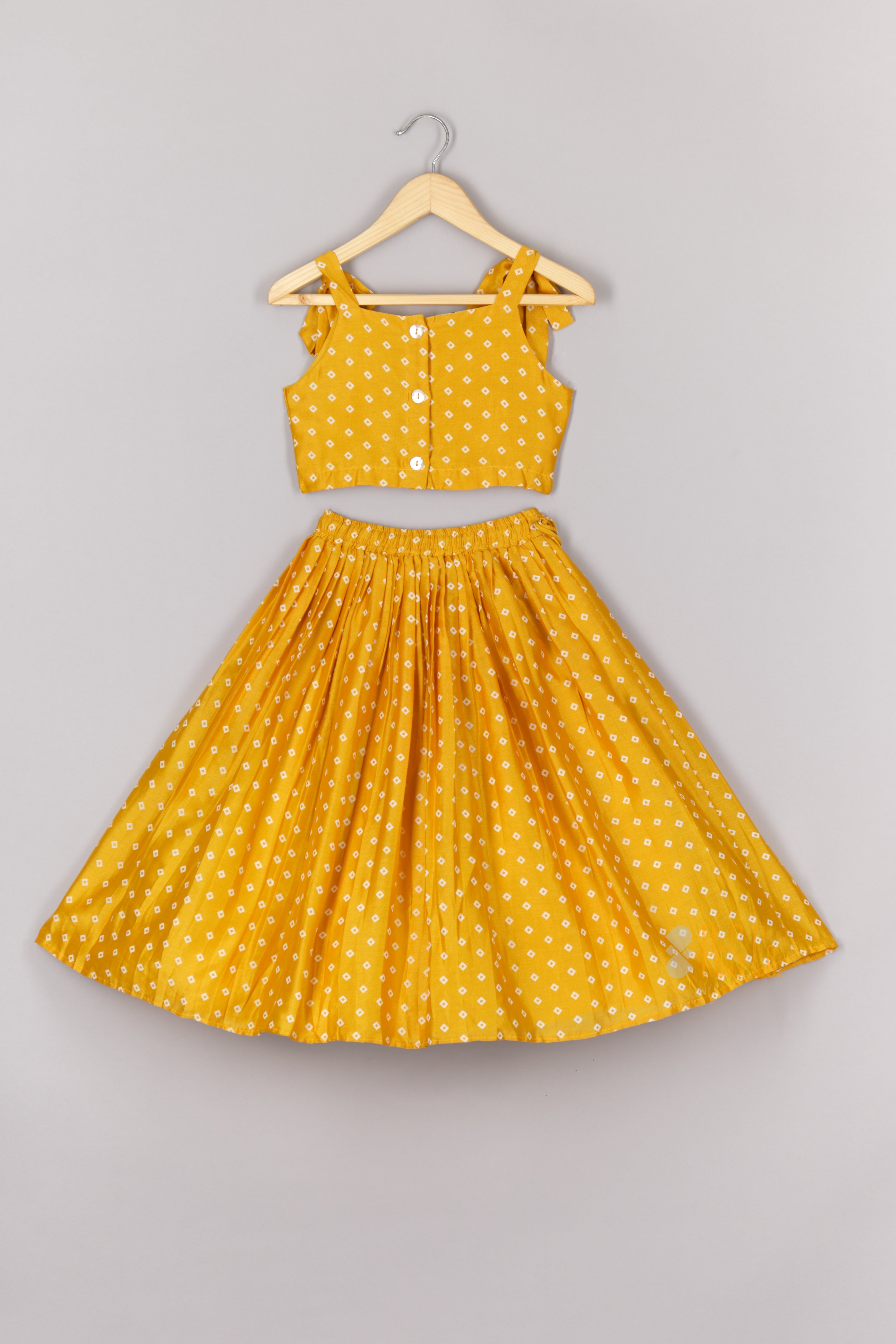 Yellow Bandhej Ghagara Blouse