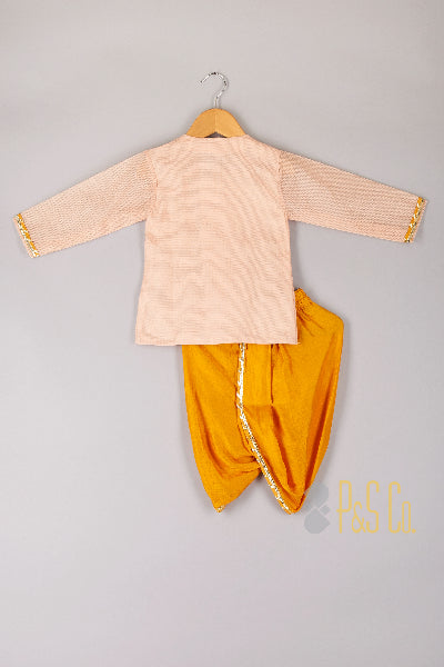Pink Angrakha Kurta with Dhoti Pants