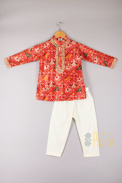  Patola Printed Kurta With Pyjama