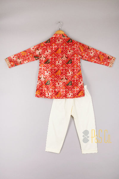  Patola Printed Kurta With Pyjama