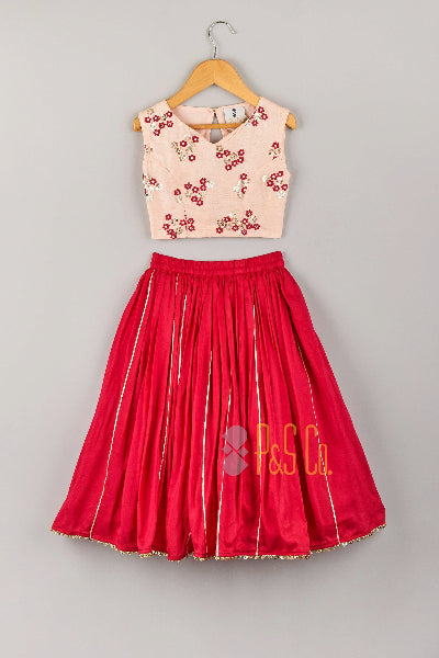 Sequins Embroidered Top With Skirt