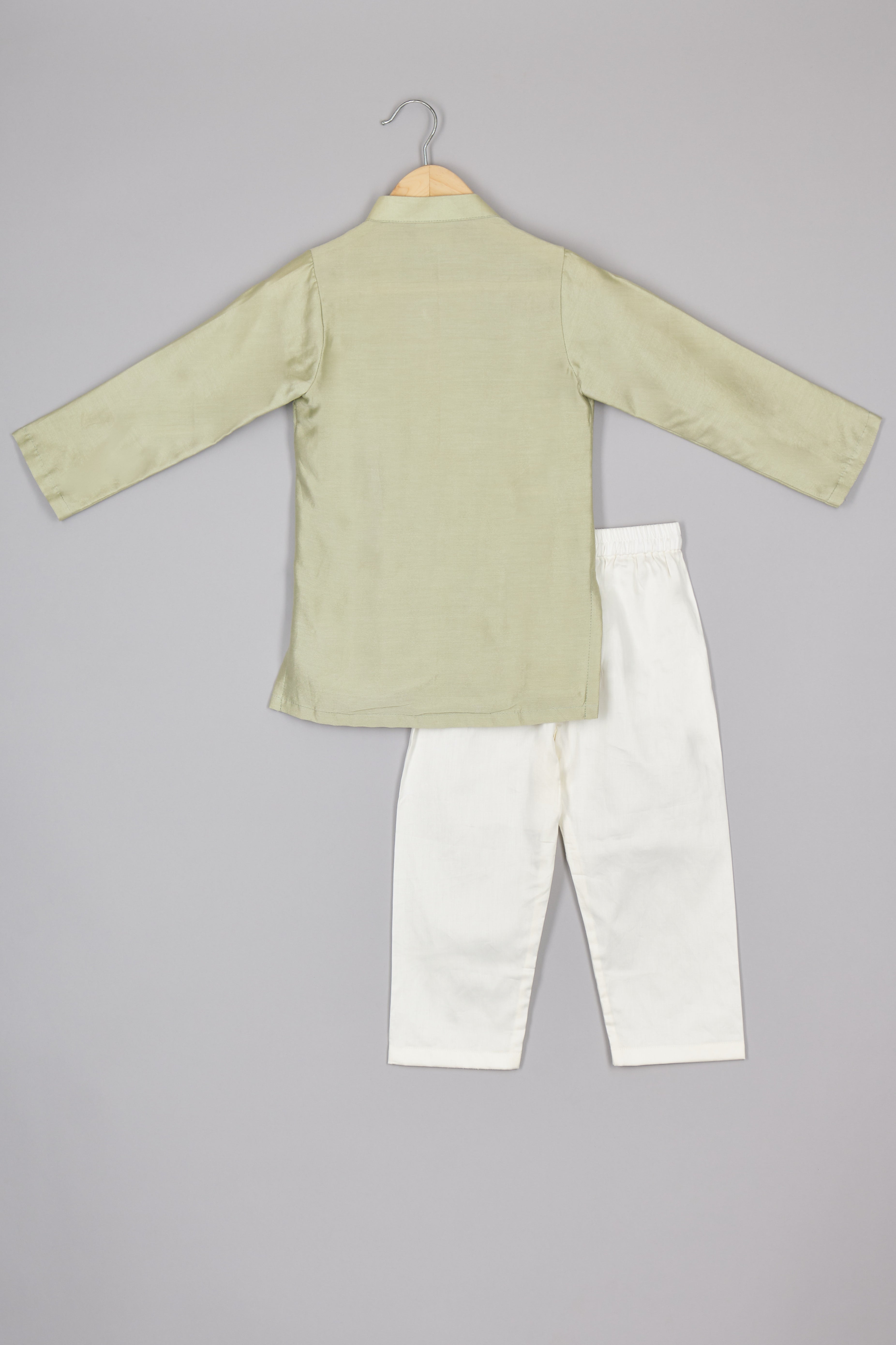 Pista Green Side Button Kurta And Pajama
