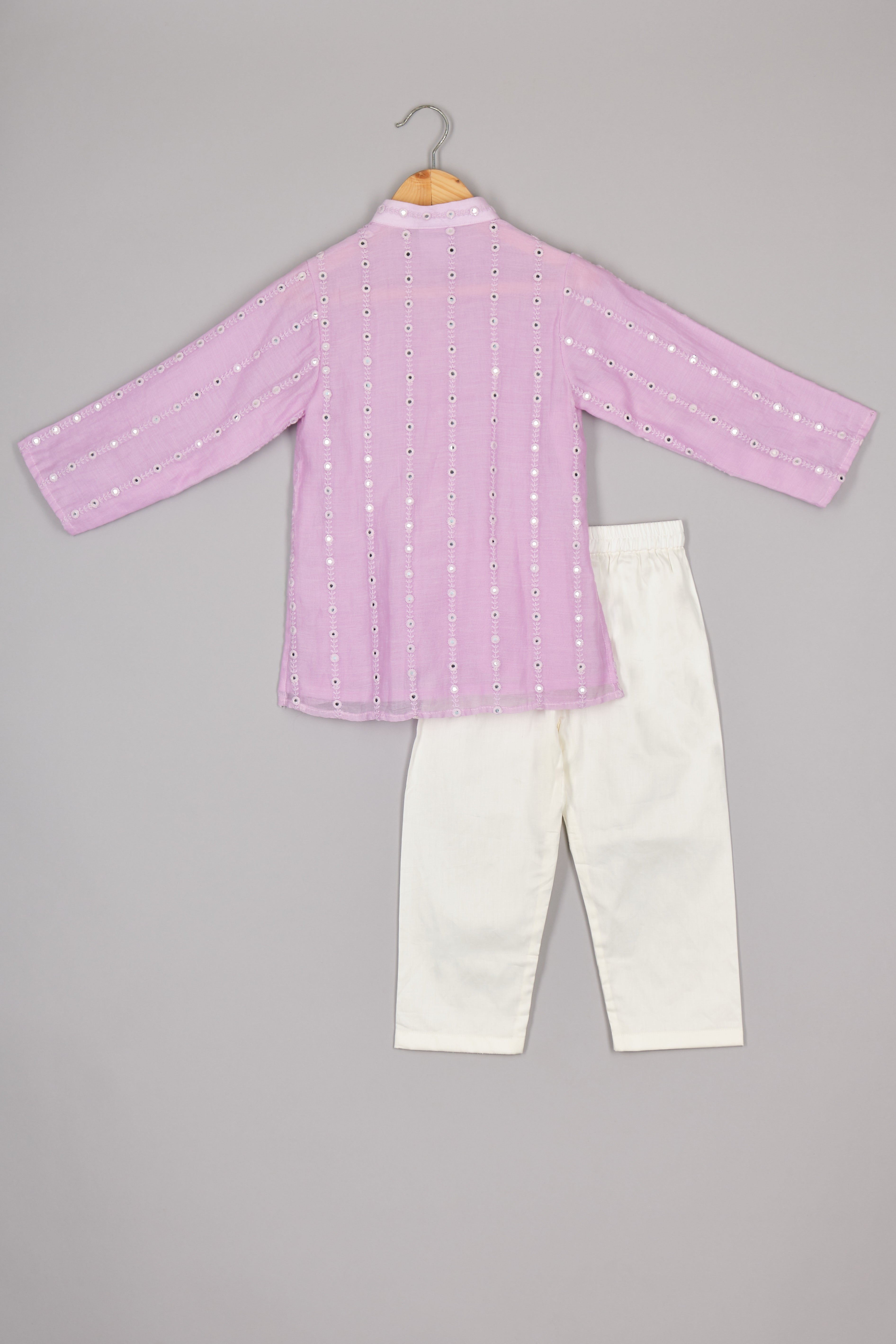 Lavender Mirror Line Kurta And Pajama