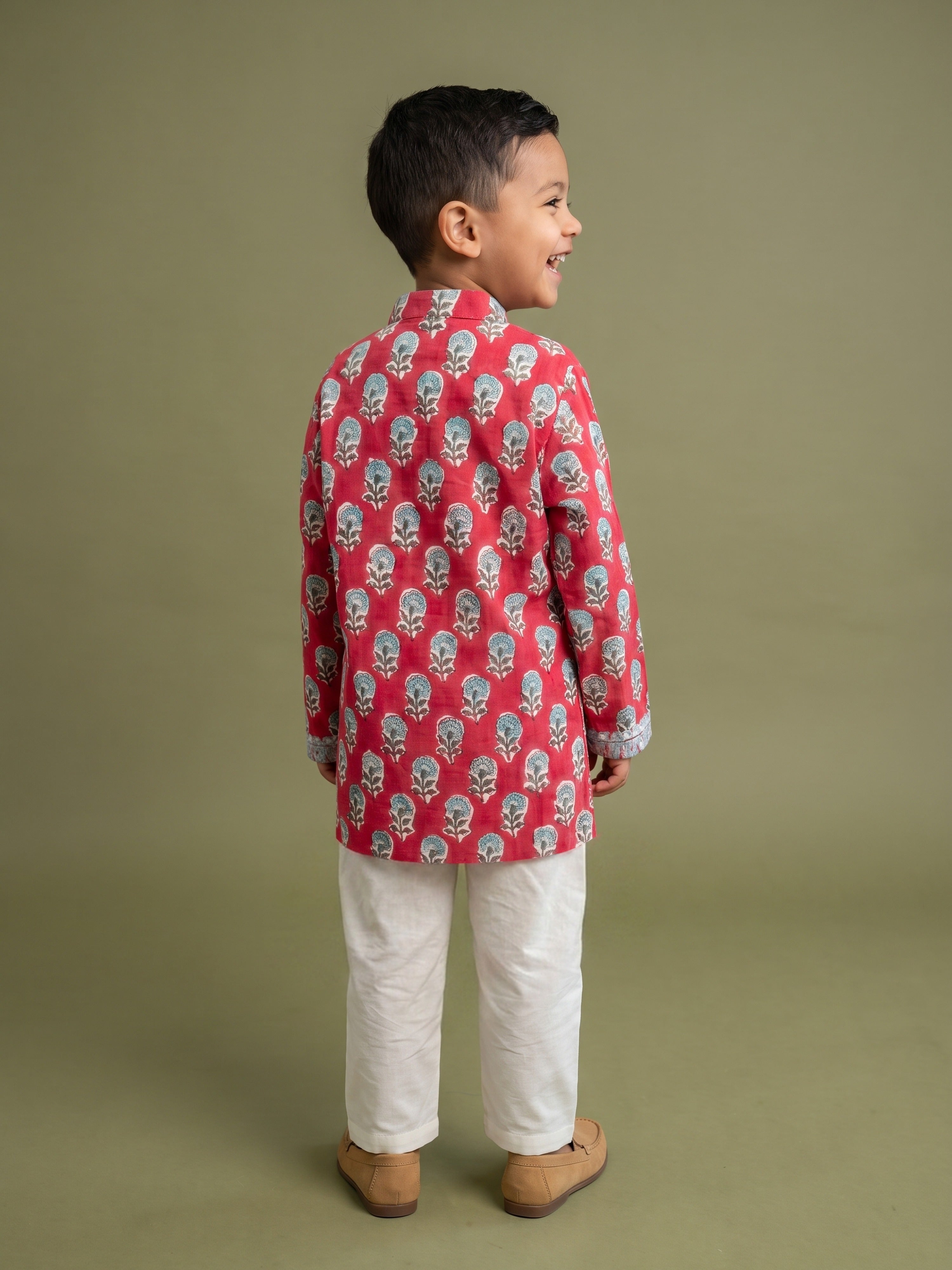 Virat Red Mirror Kurta Set