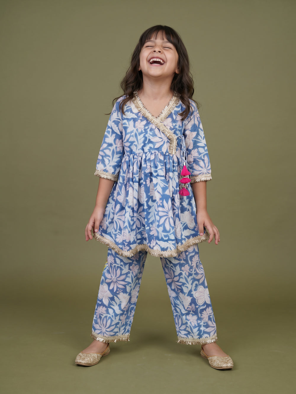 Aira Floral Printed Angrakha Set