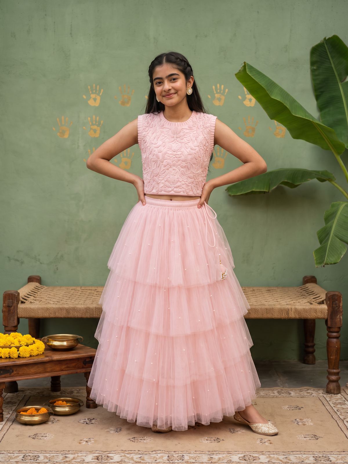 Fairy Pink Net Lehenga