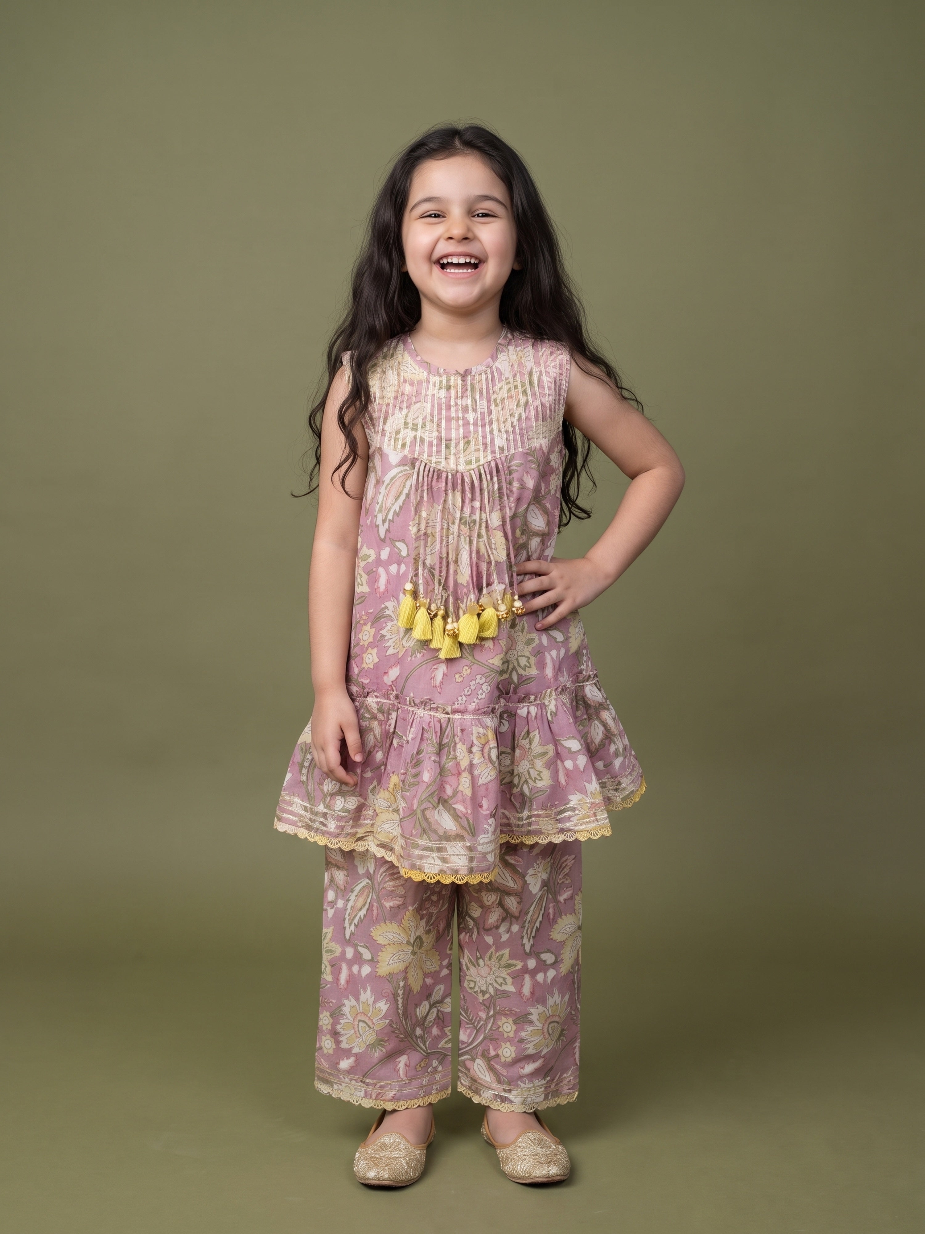 Mira Lavendar Floral Kurta Set