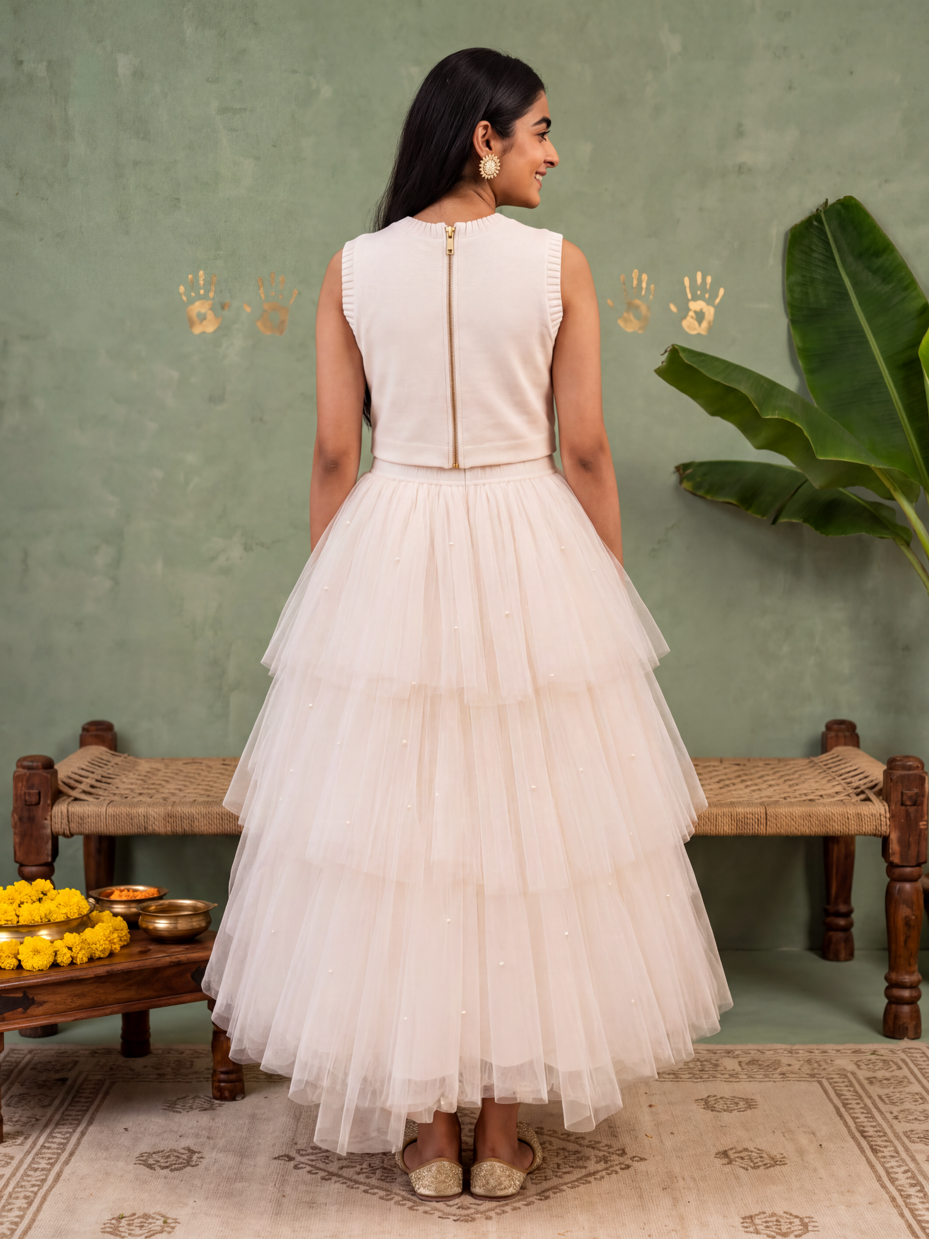 Fairy White Net Lehenga