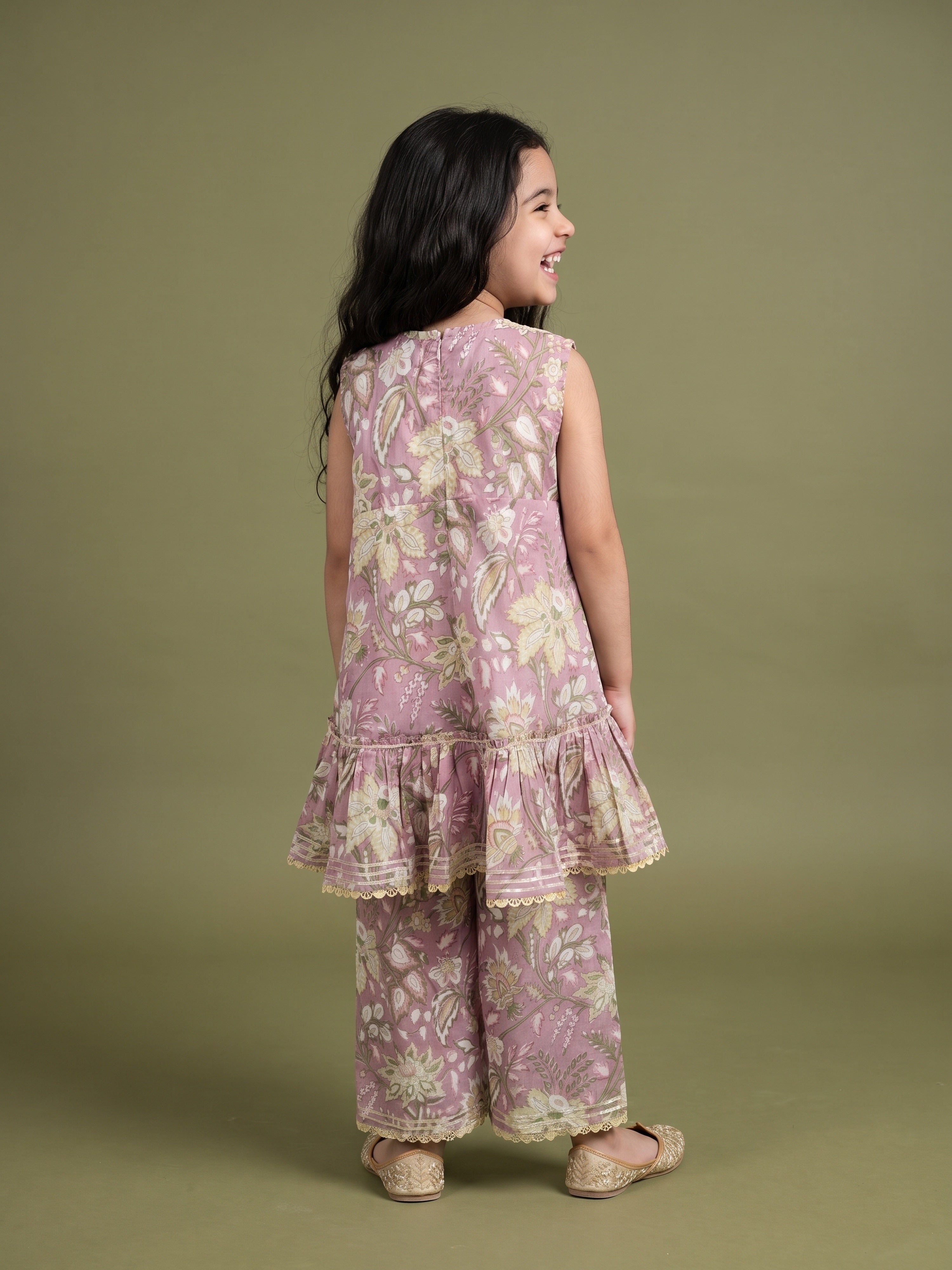 Mira Lavendar Floral Kurta Set