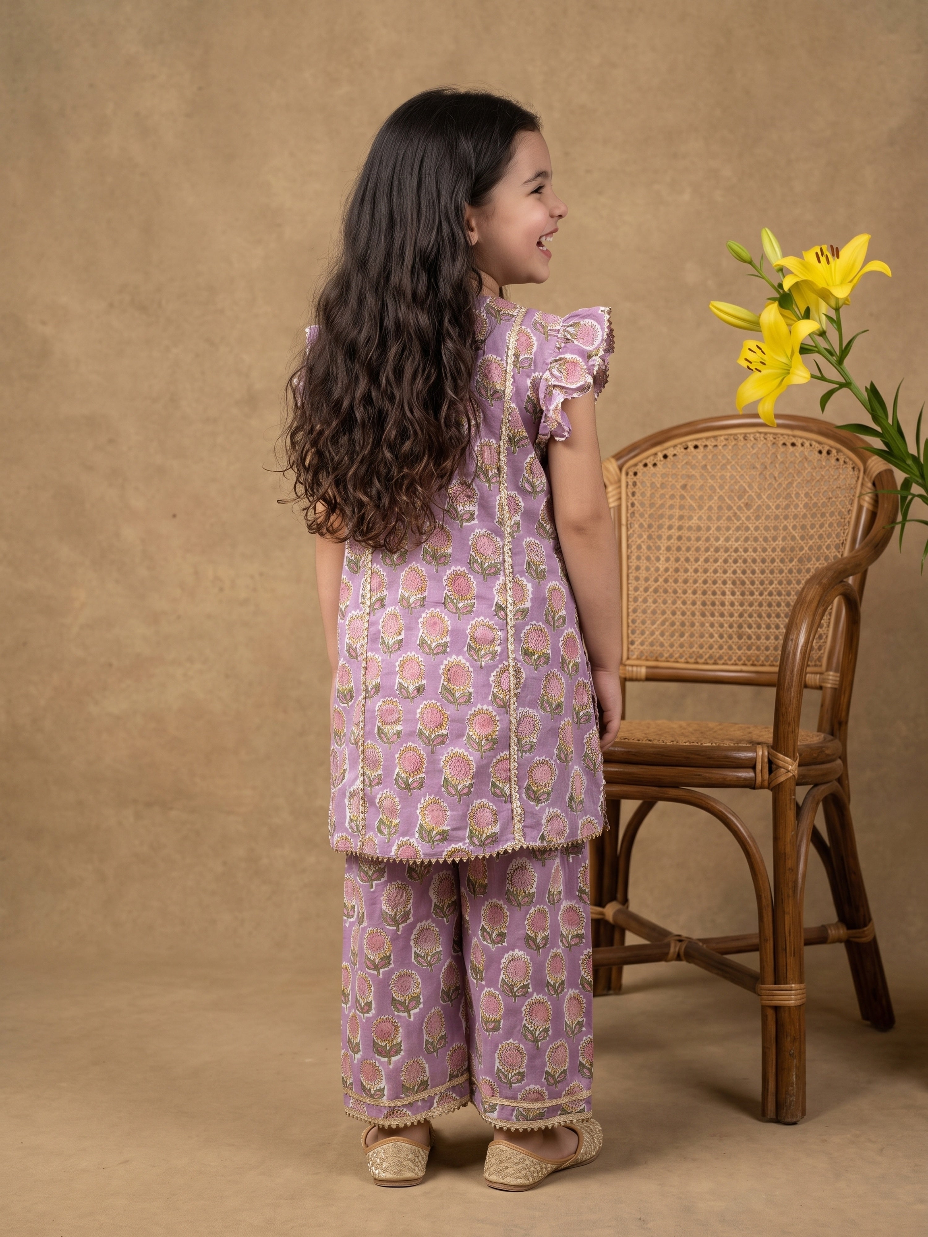 Rhea Lavendar Floral Kurta Set