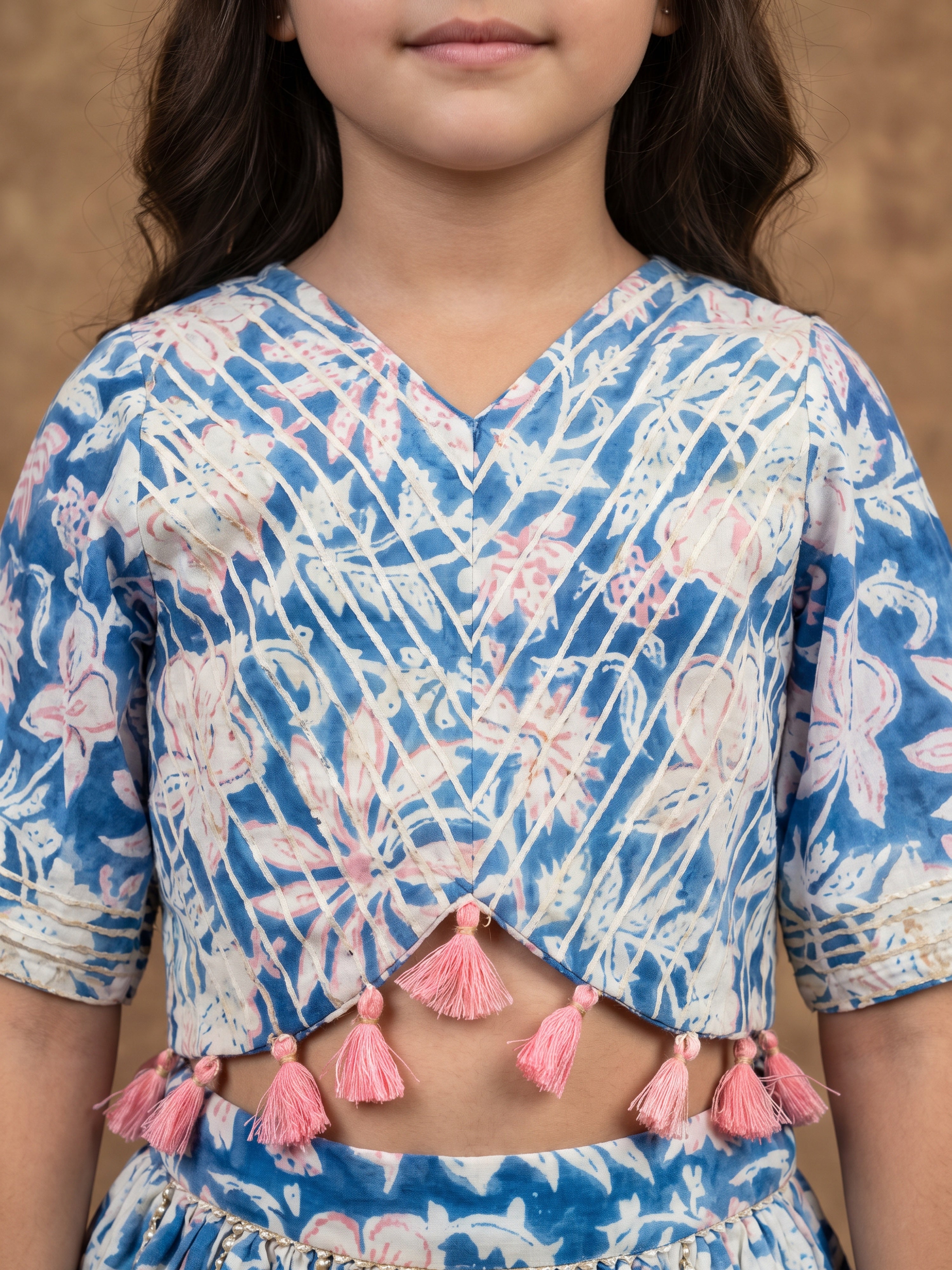 Meher Blue Floral Ghaghra