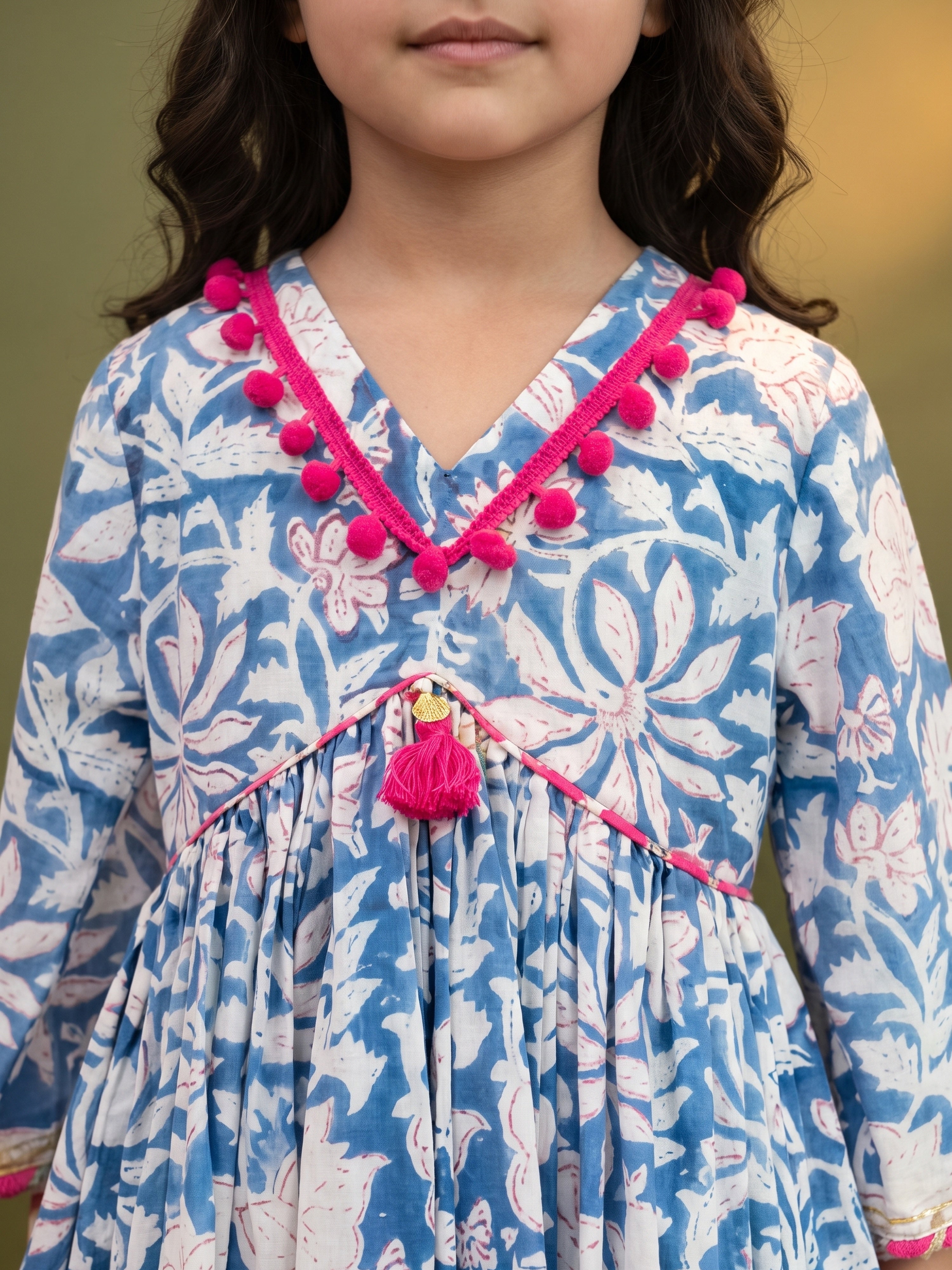 Vanya Blue Floral Peplum Set
