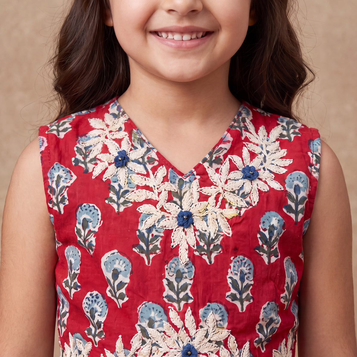 Sarah Red Gota Ghagara blouse