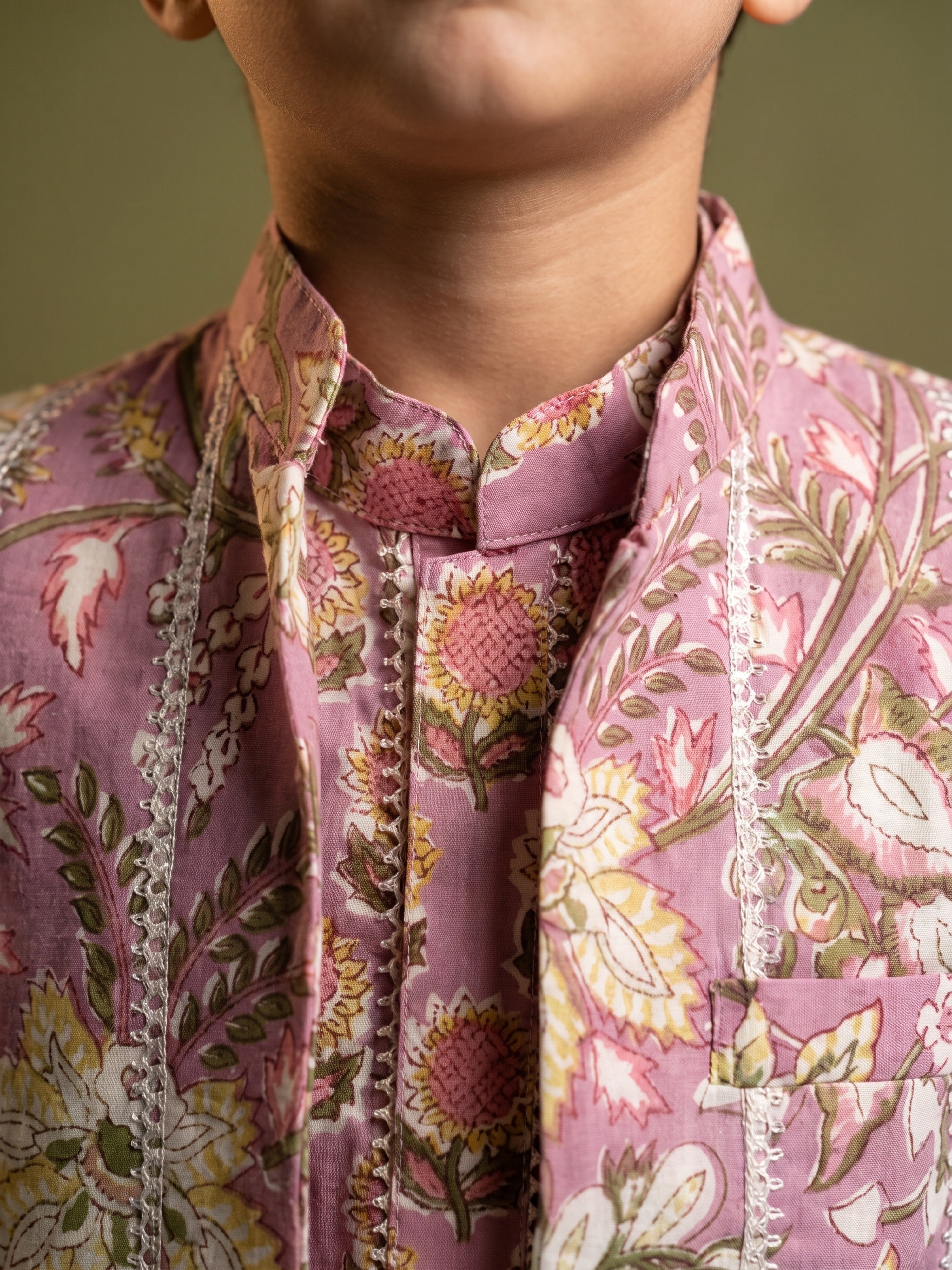 Neil Lavendar Floral Jacket Set