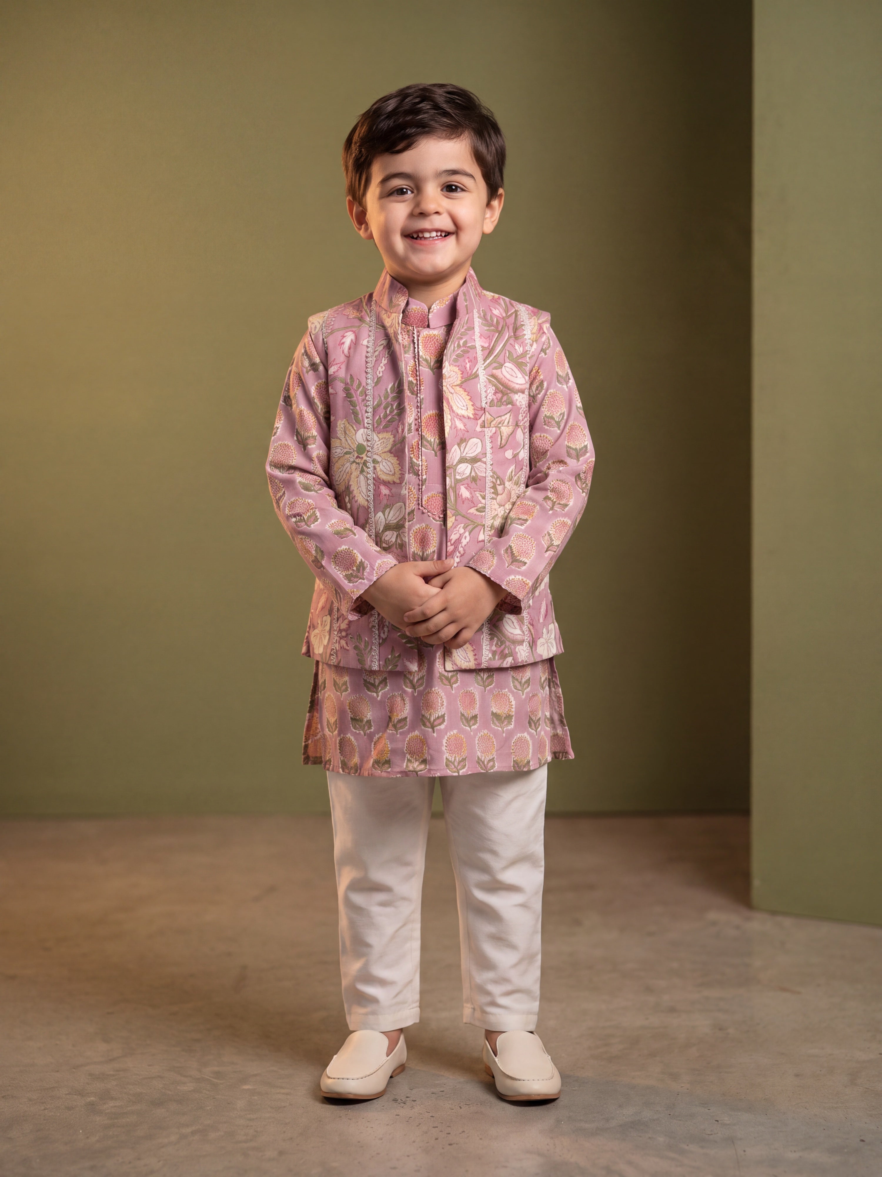 Neil Lavendar Floral Jacket Set