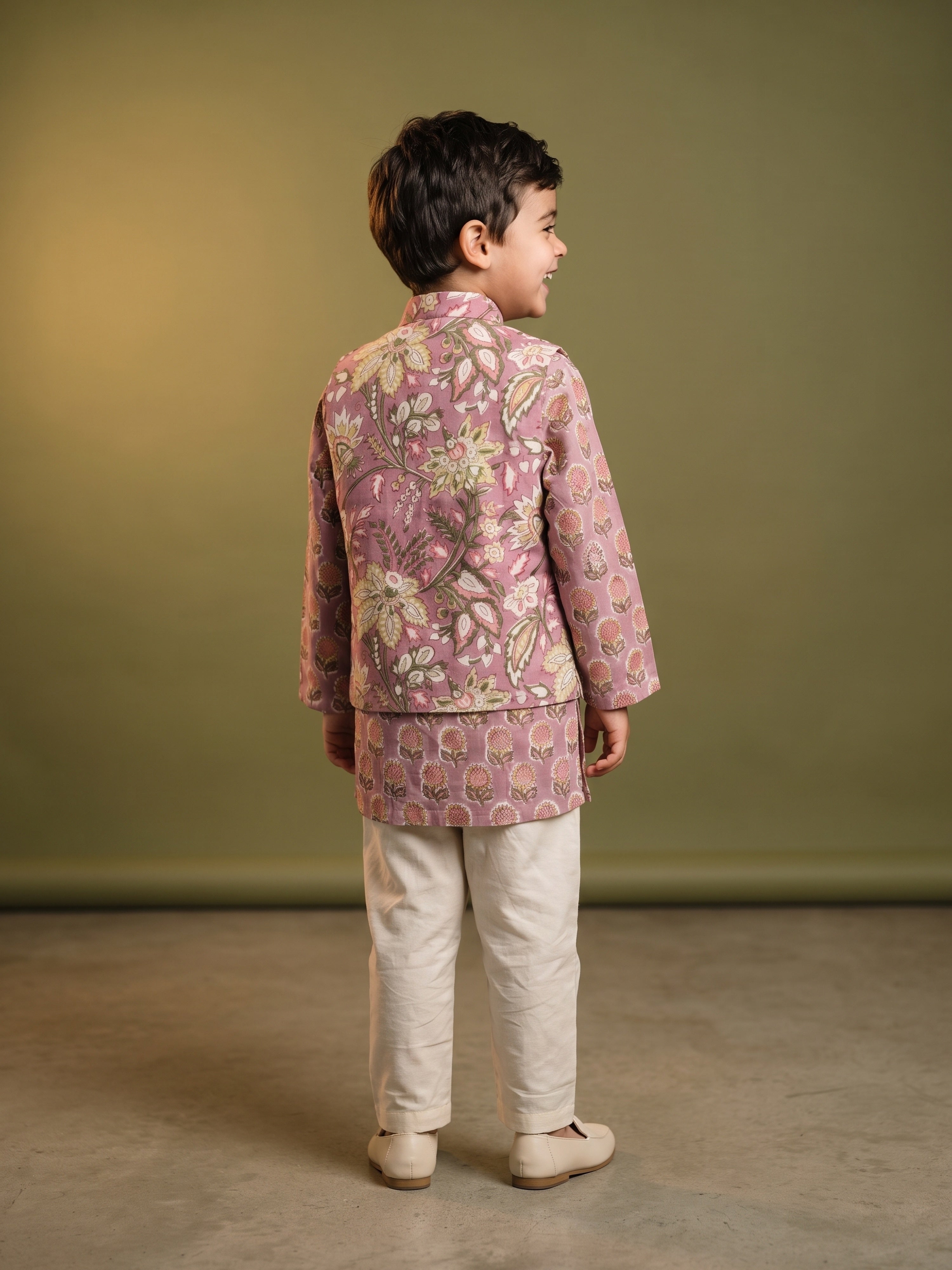 Neil Lavendar Floral Jacket Set