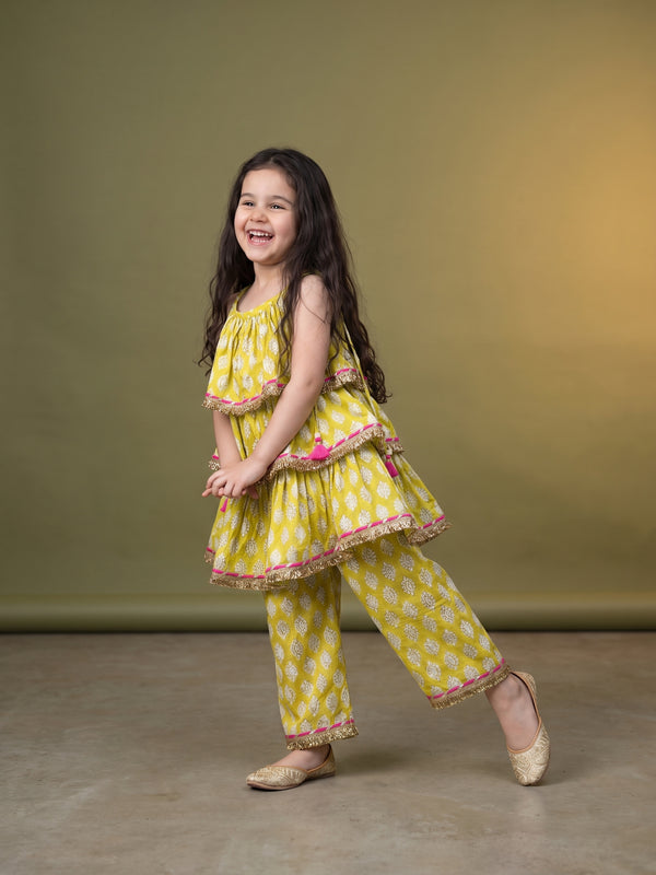 Avni Lime Peplum Set