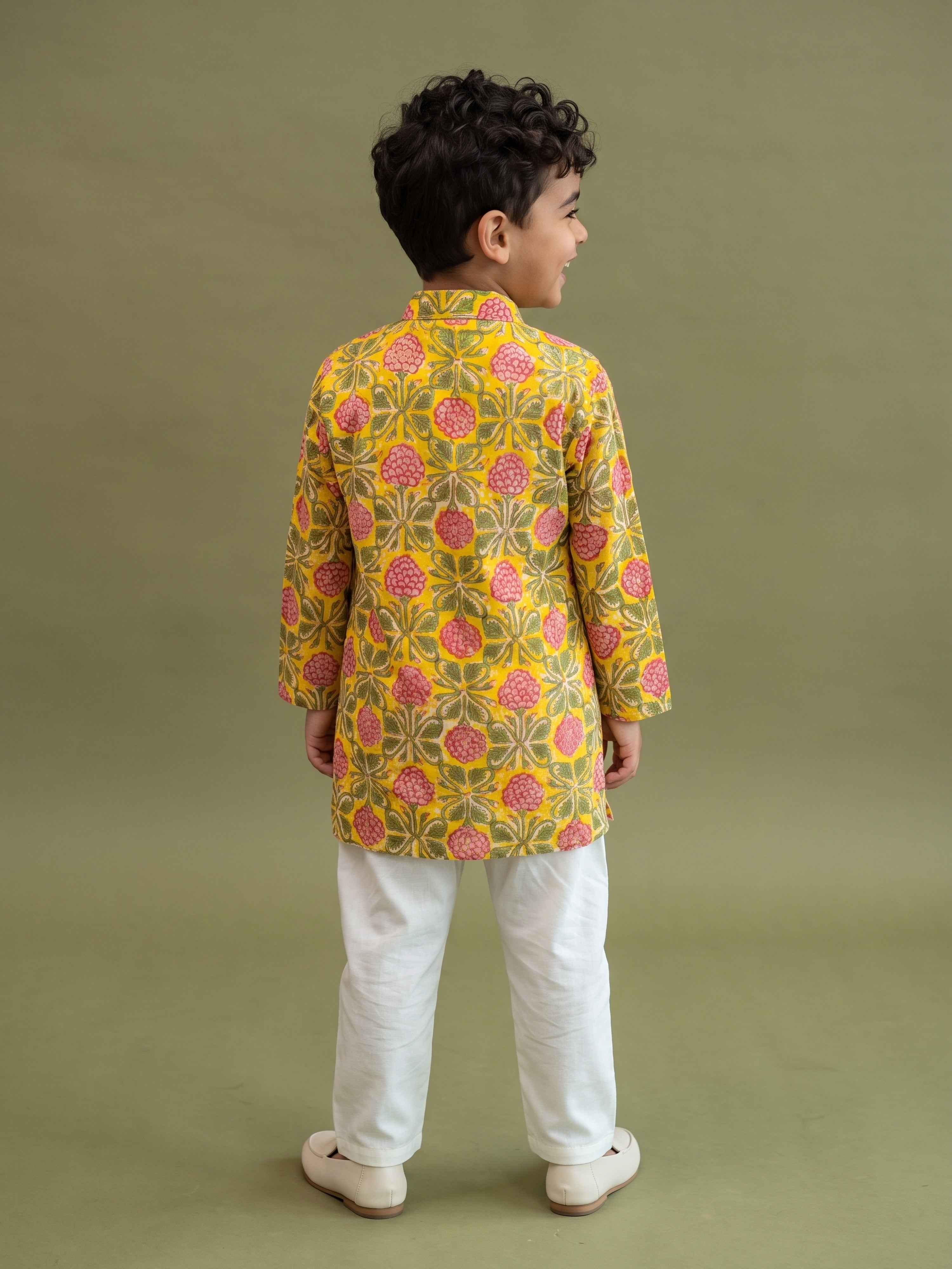 Veer Mustard Floral Set