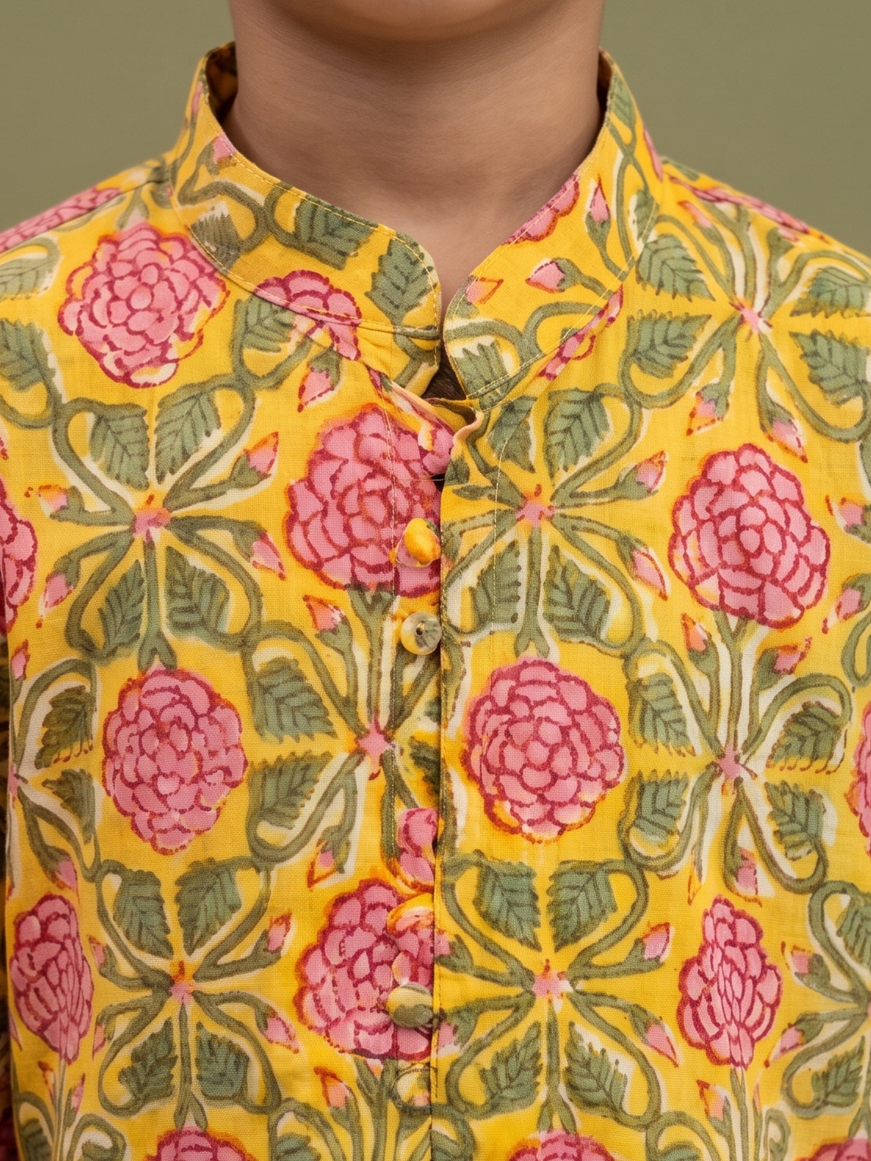 Veer Mustard Floral Set