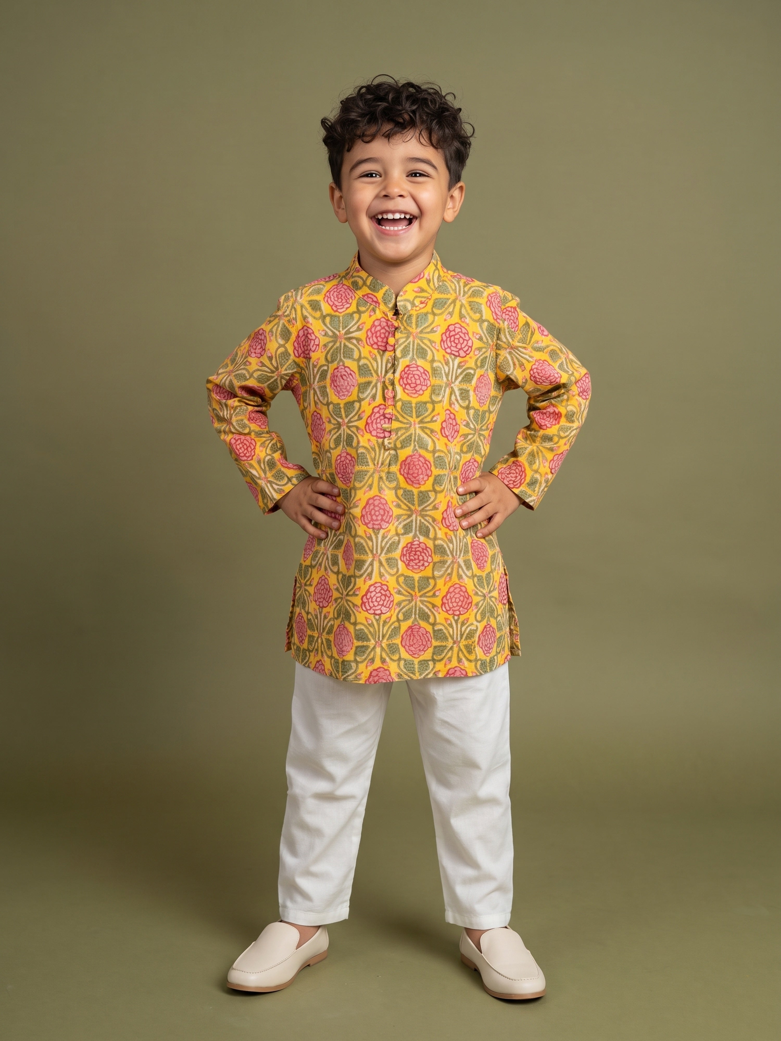 Veer Mustard Floral Set