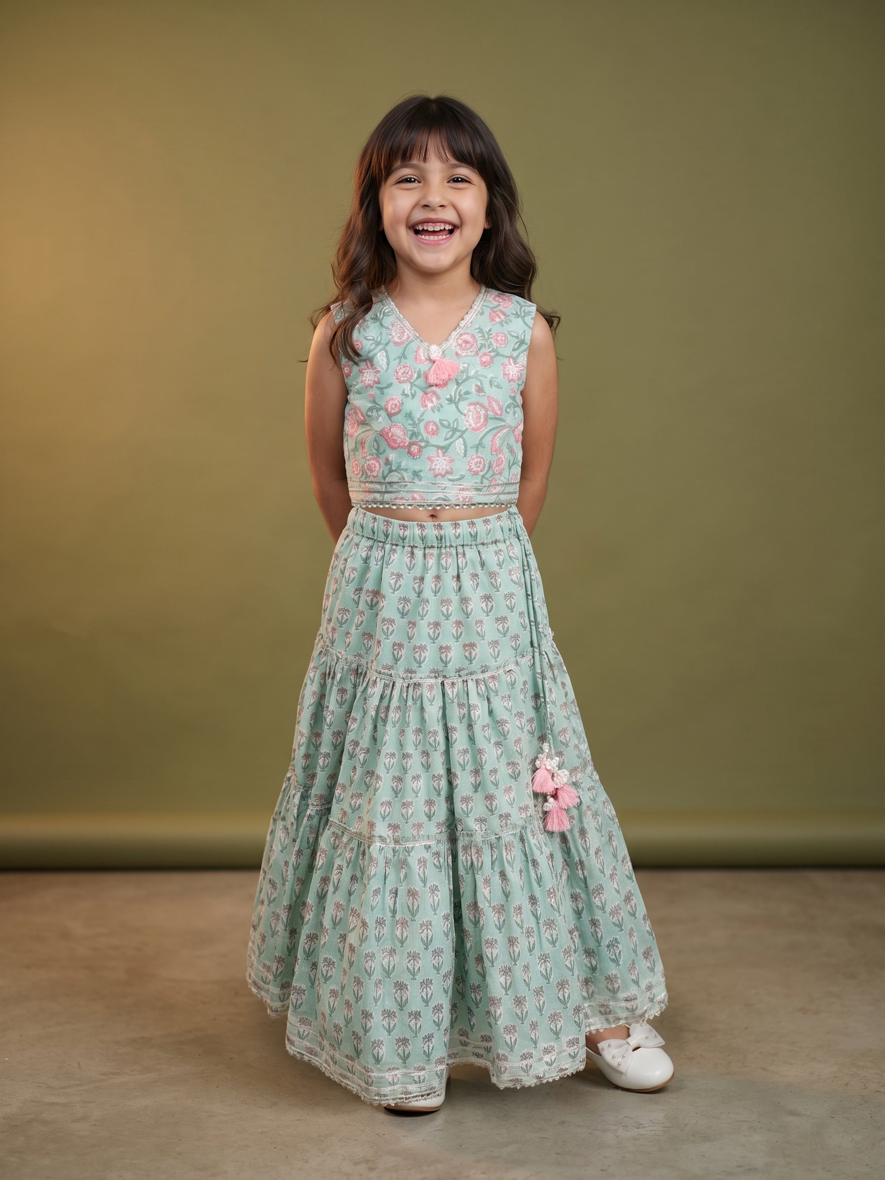 Samira Mint Floral Lehenga