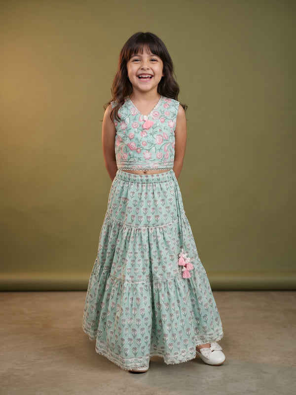 Samira Mint Floral Lehenga