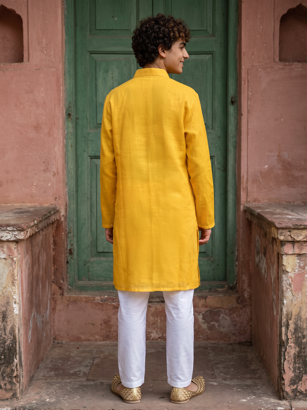 Mustard Clubs Kurta Set