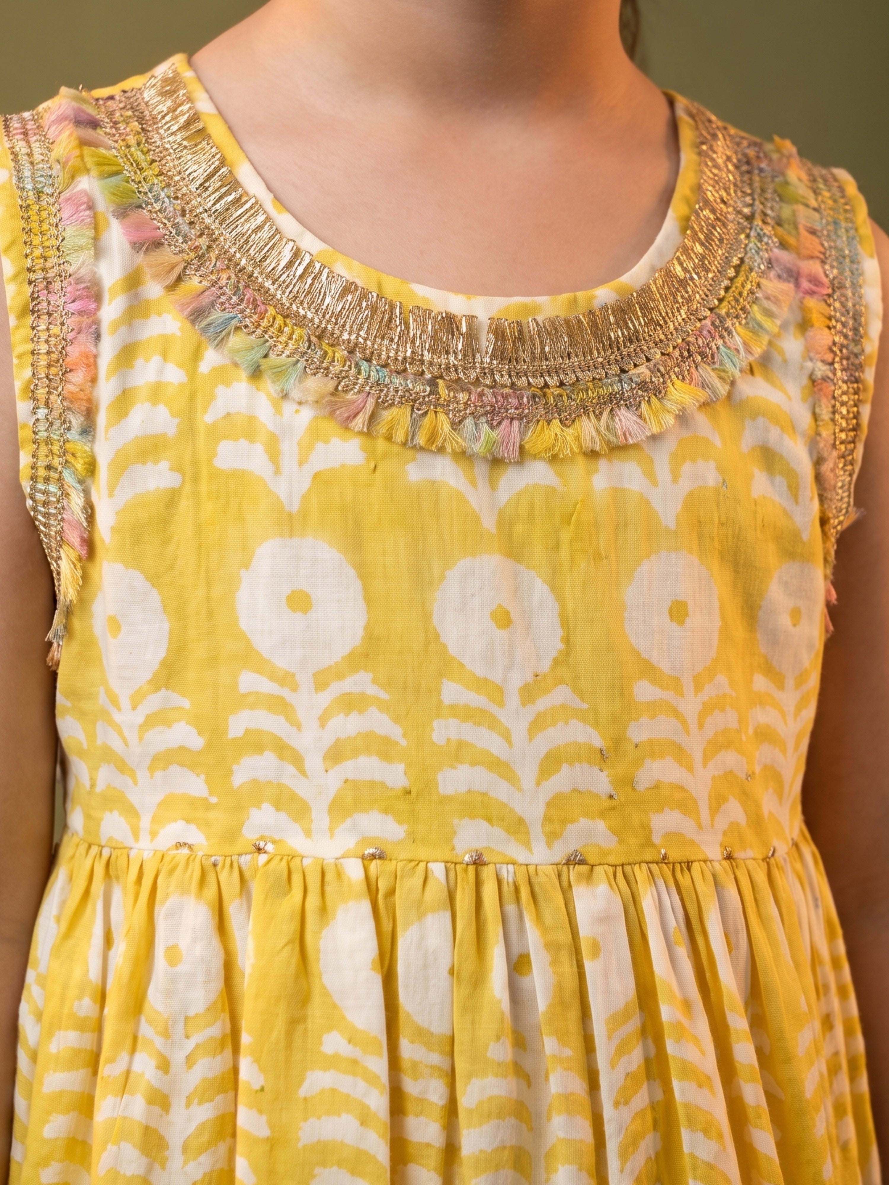 Sunshine Yellow Printed Peplum Set