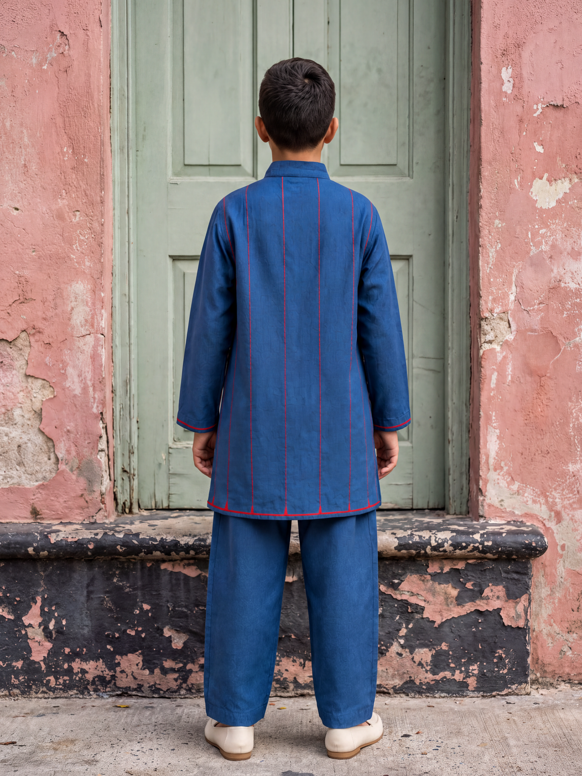 Teen Royal Blue Hearts Kurta Pyjama