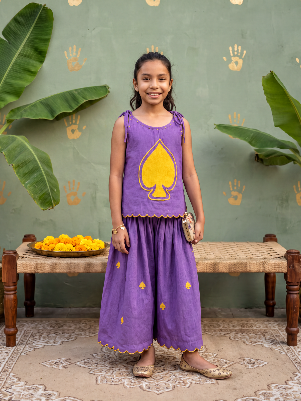 Lavender Spades Top and Pants Set