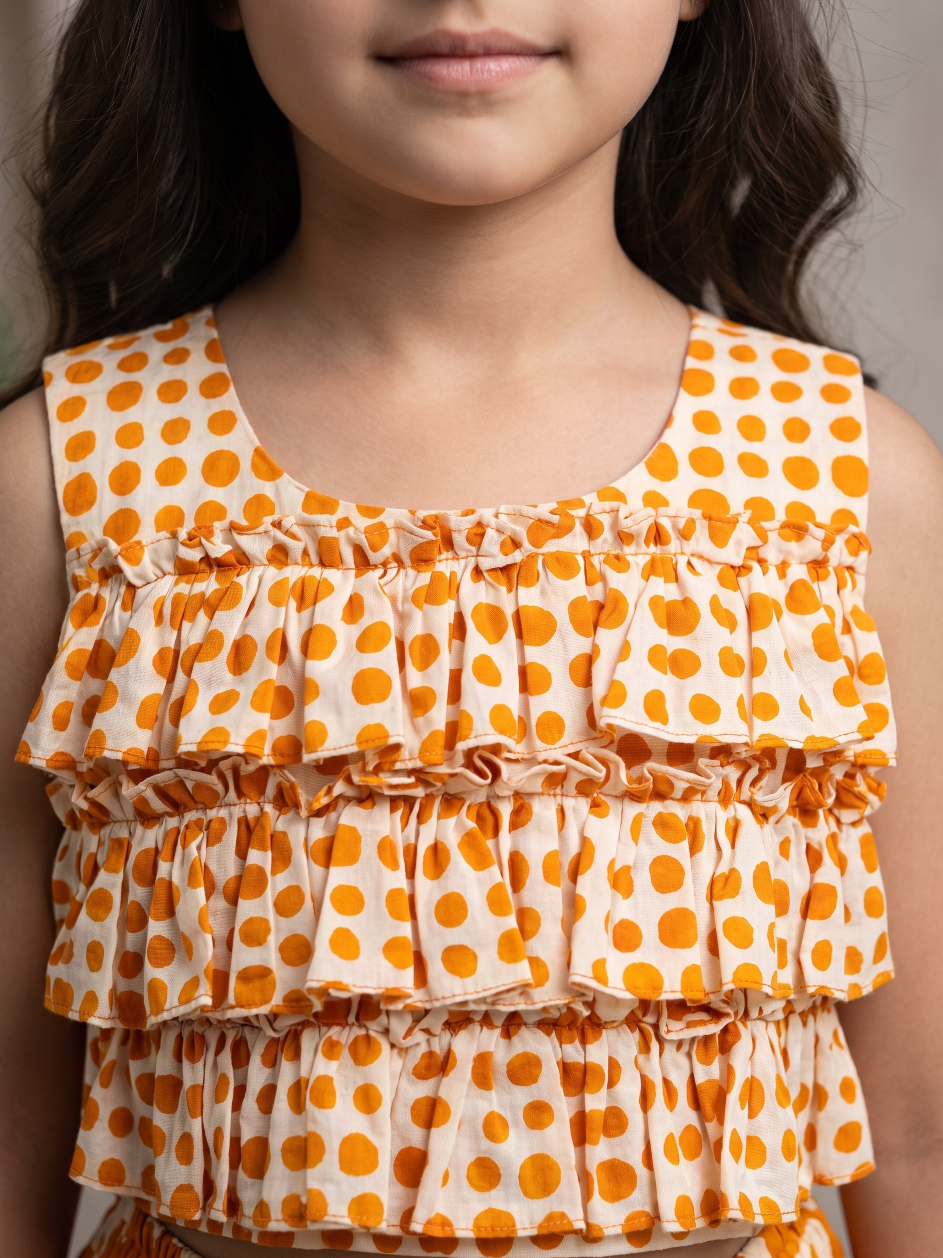 Leena Orange Prined Ghaghra Set