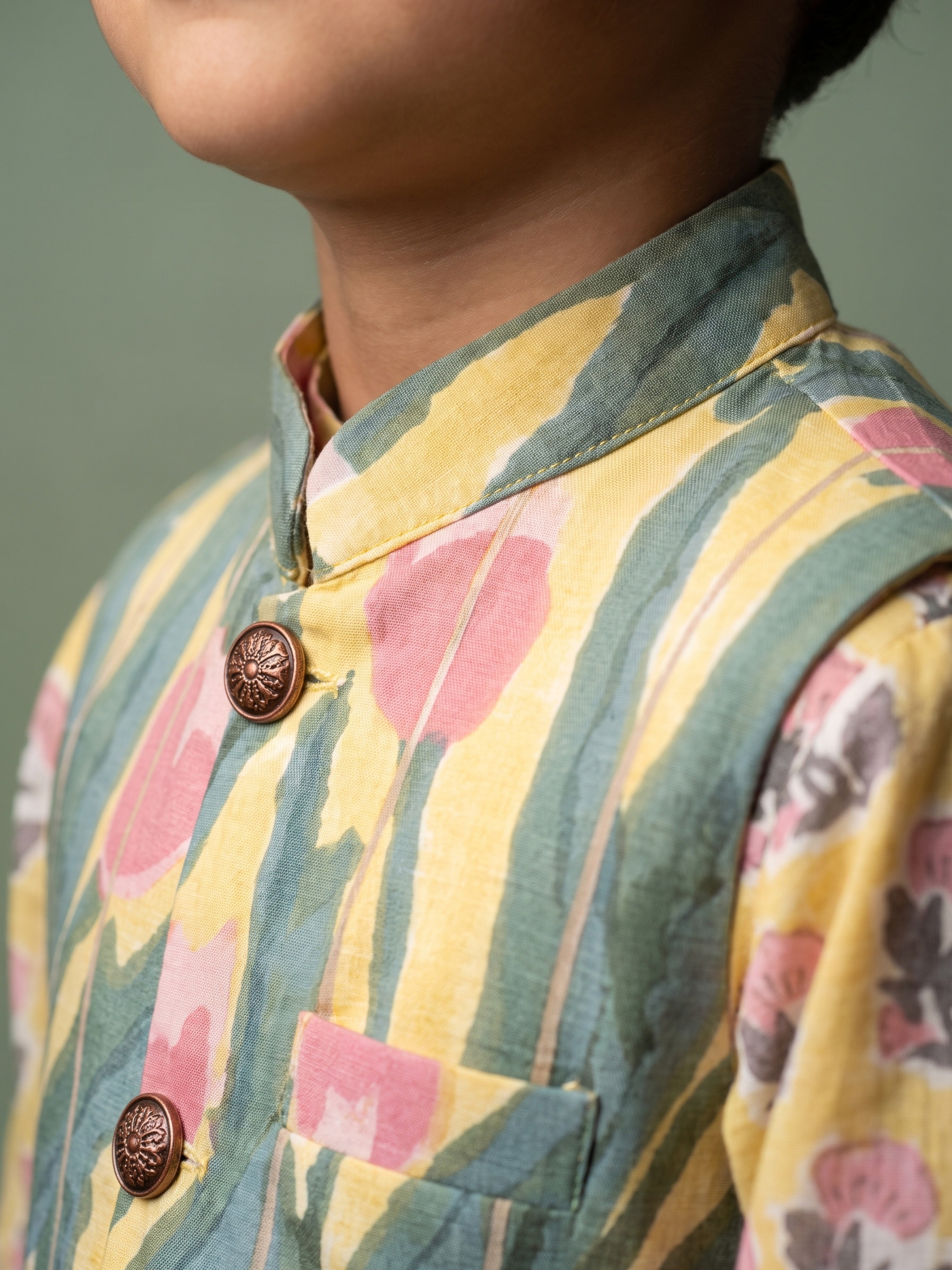 Ahaan Mustard Tulip Printed Jacket Set