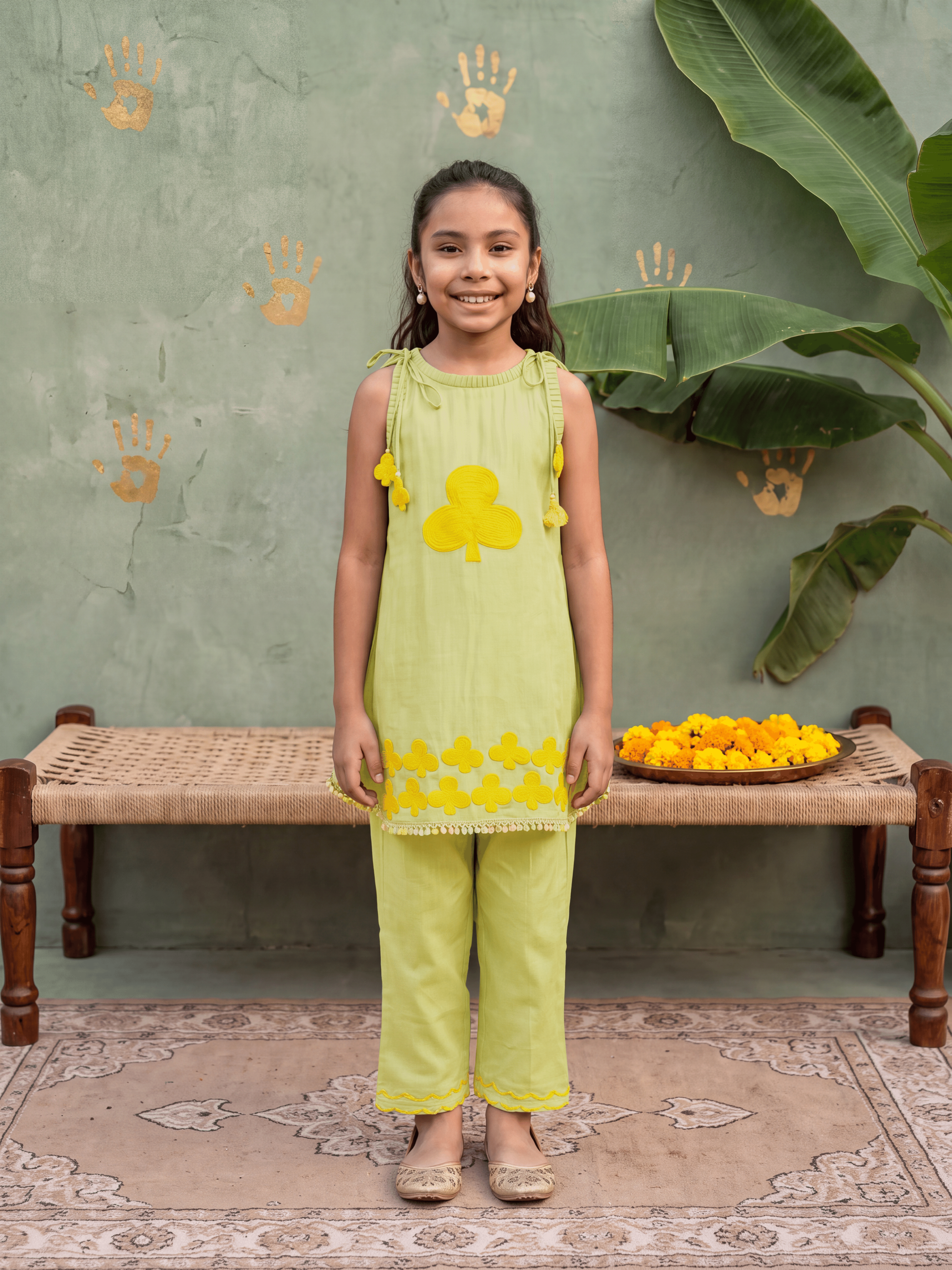 Green Clubs Tunic Set