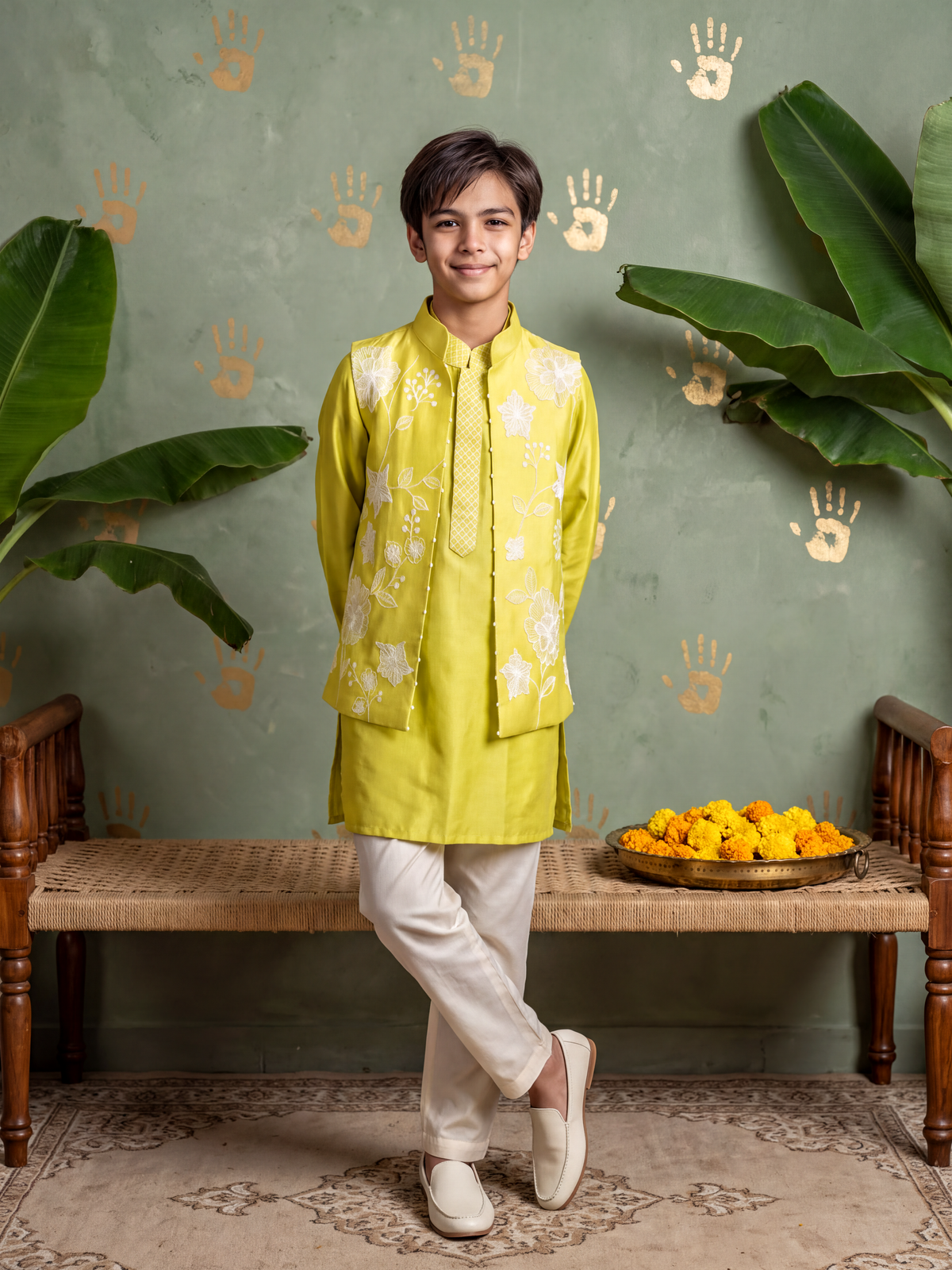 Lime Thread Jacket Set