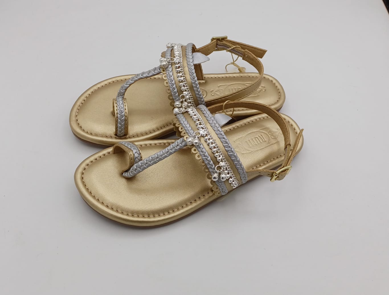Matte Gold And Silver Footwear for Girls