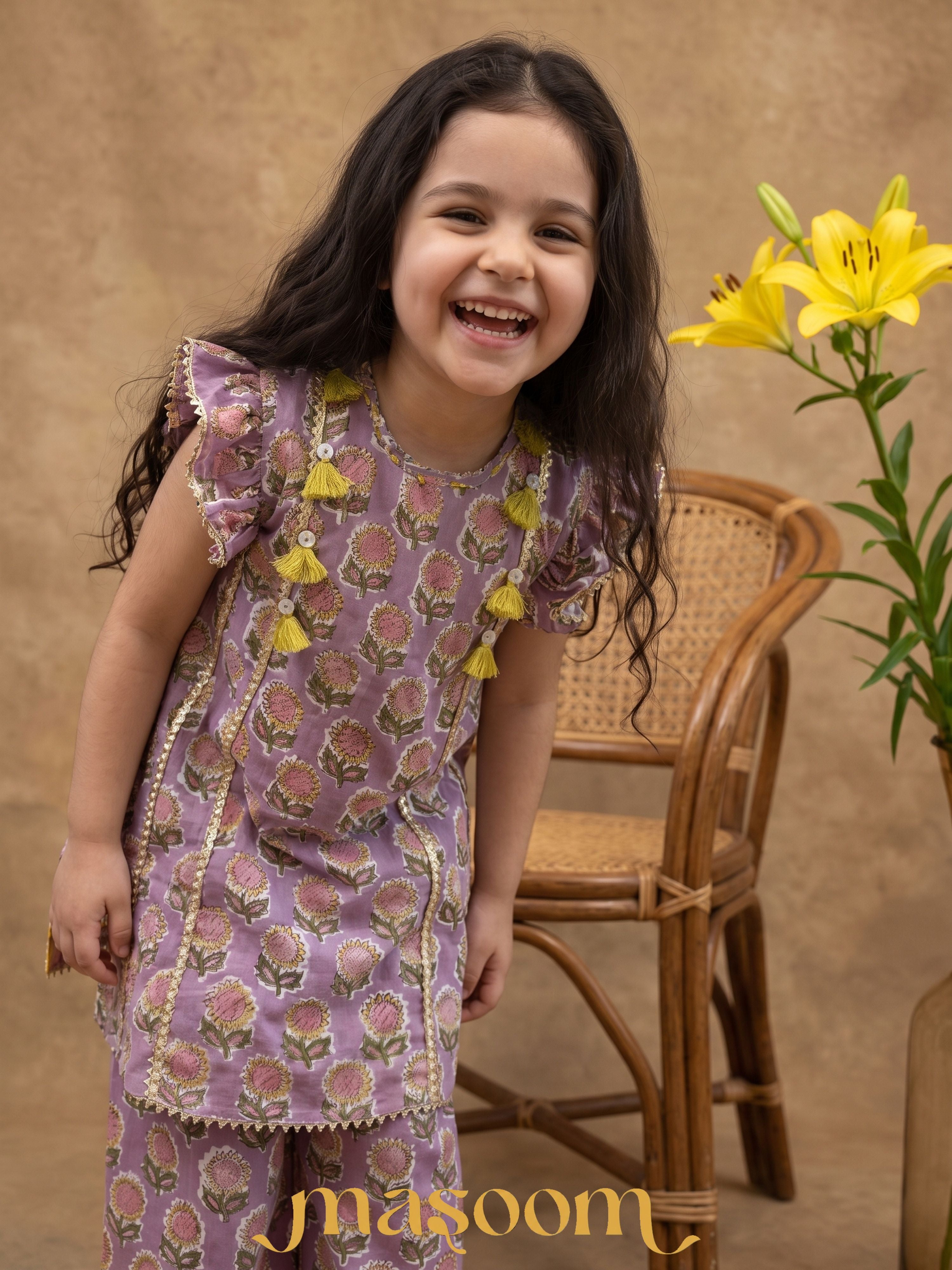 Rhea Lavendar Floral Kurta Set