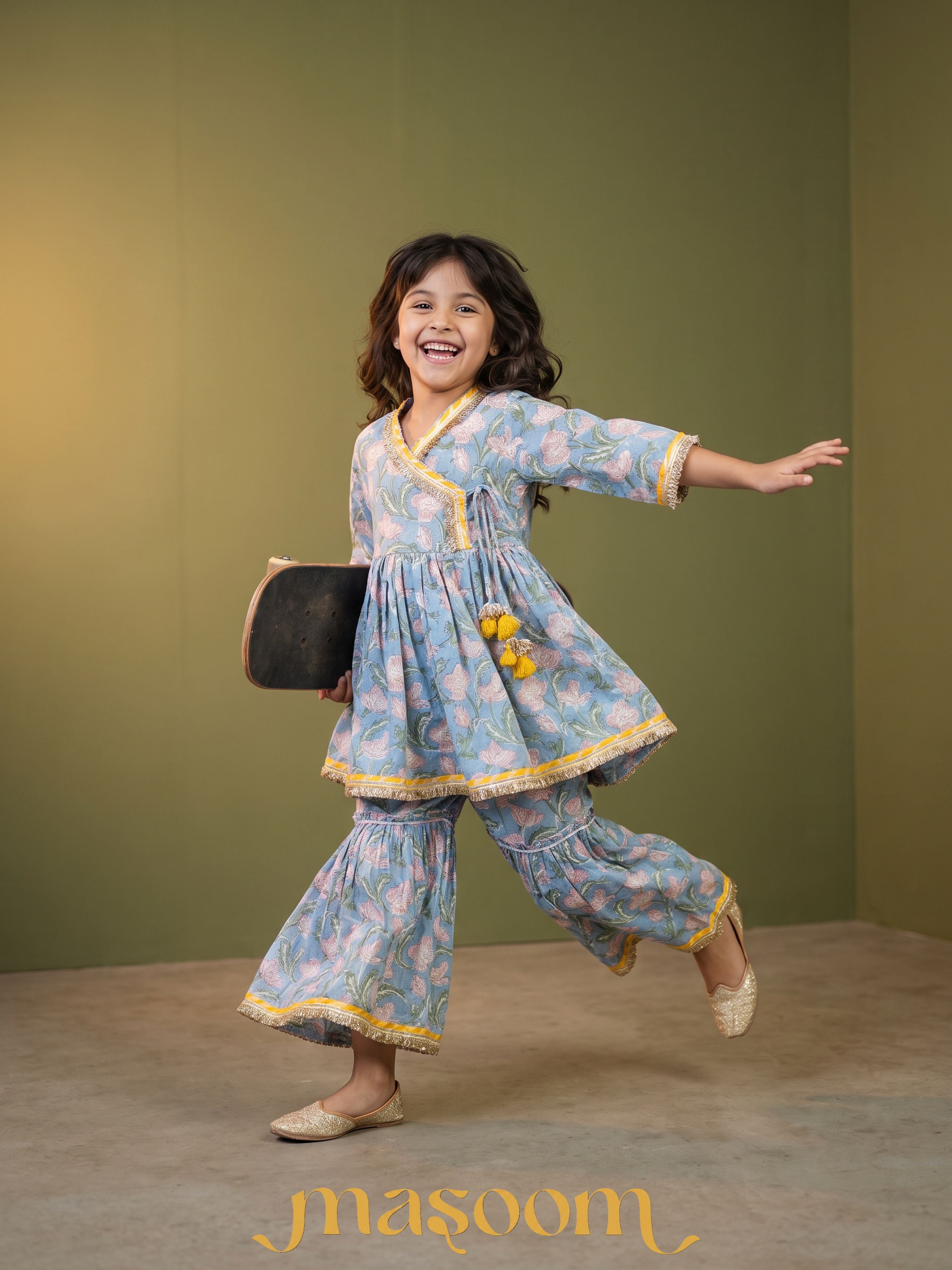 Diya Floral Angrakha Set