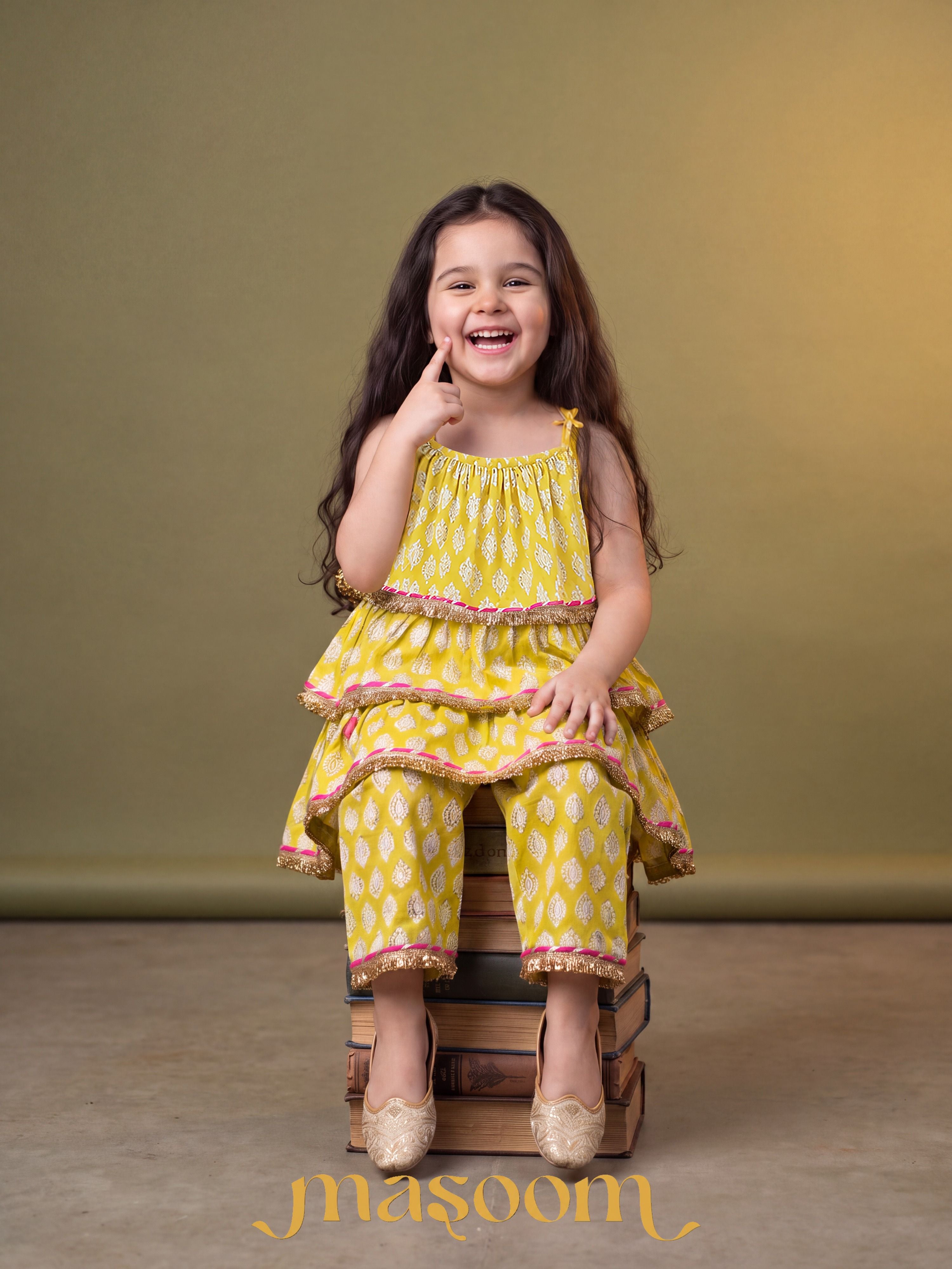 Avni Lime Peplum Set