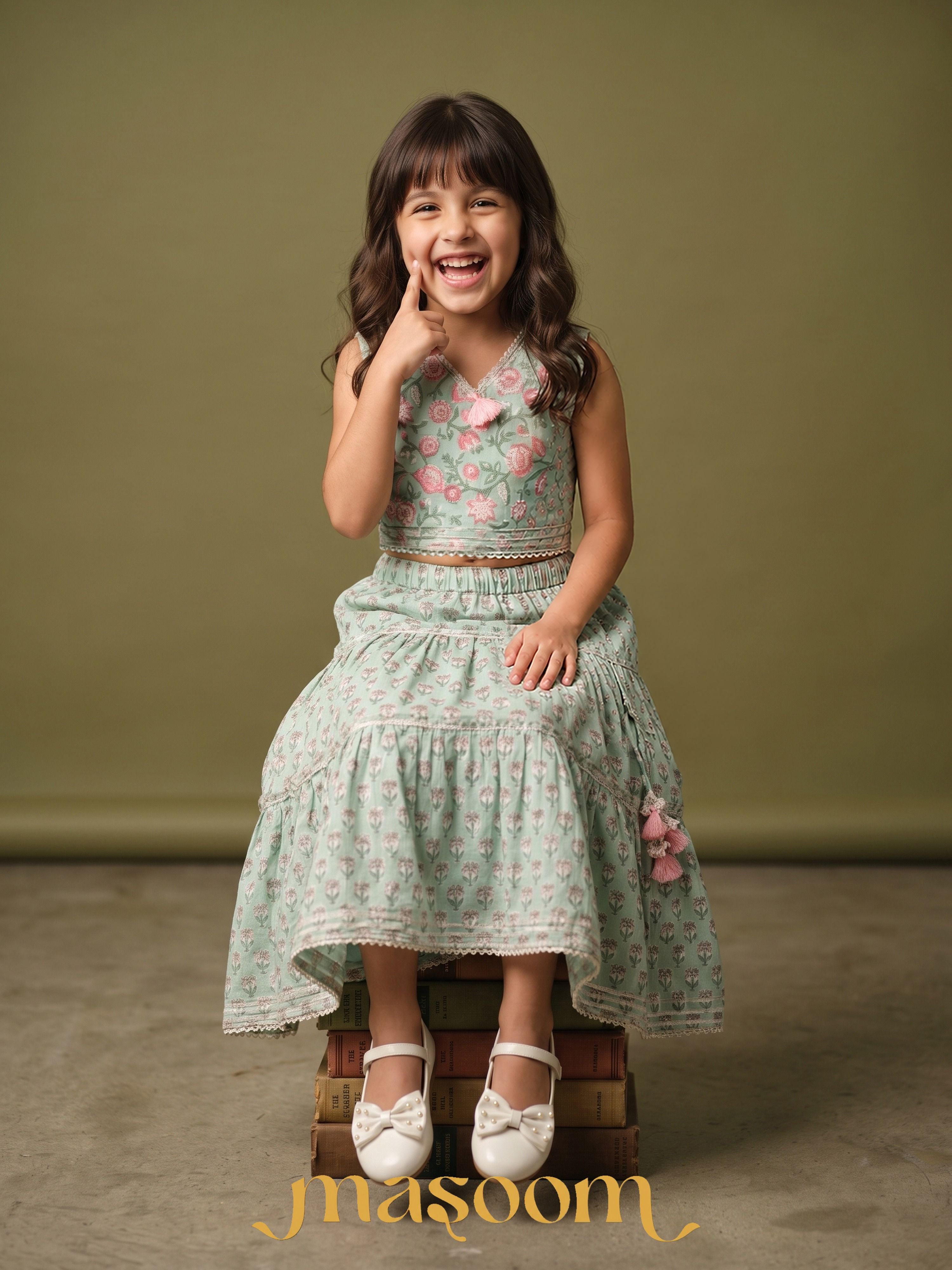 Samira Mint Floral Lehenga