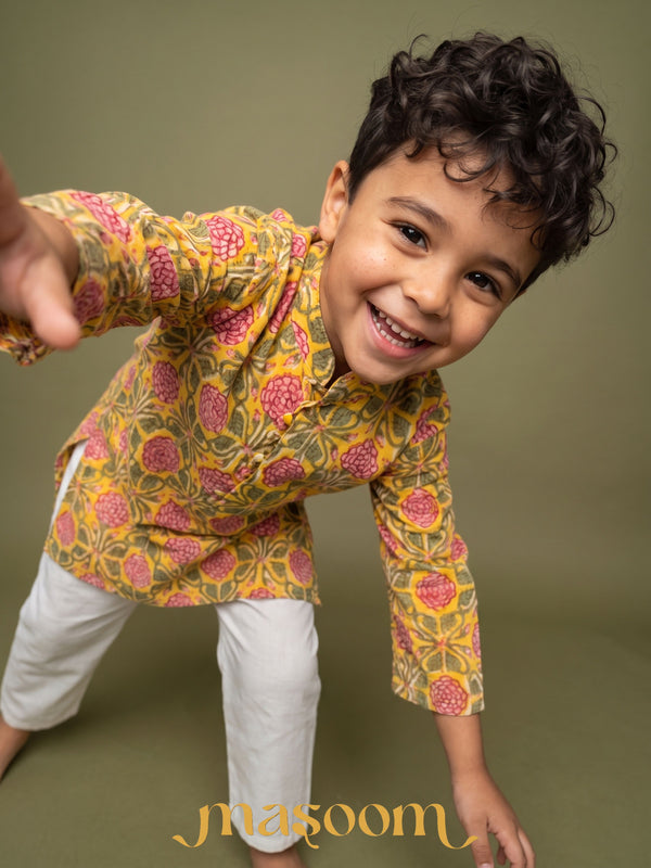 Veer Mustard Floral Set
