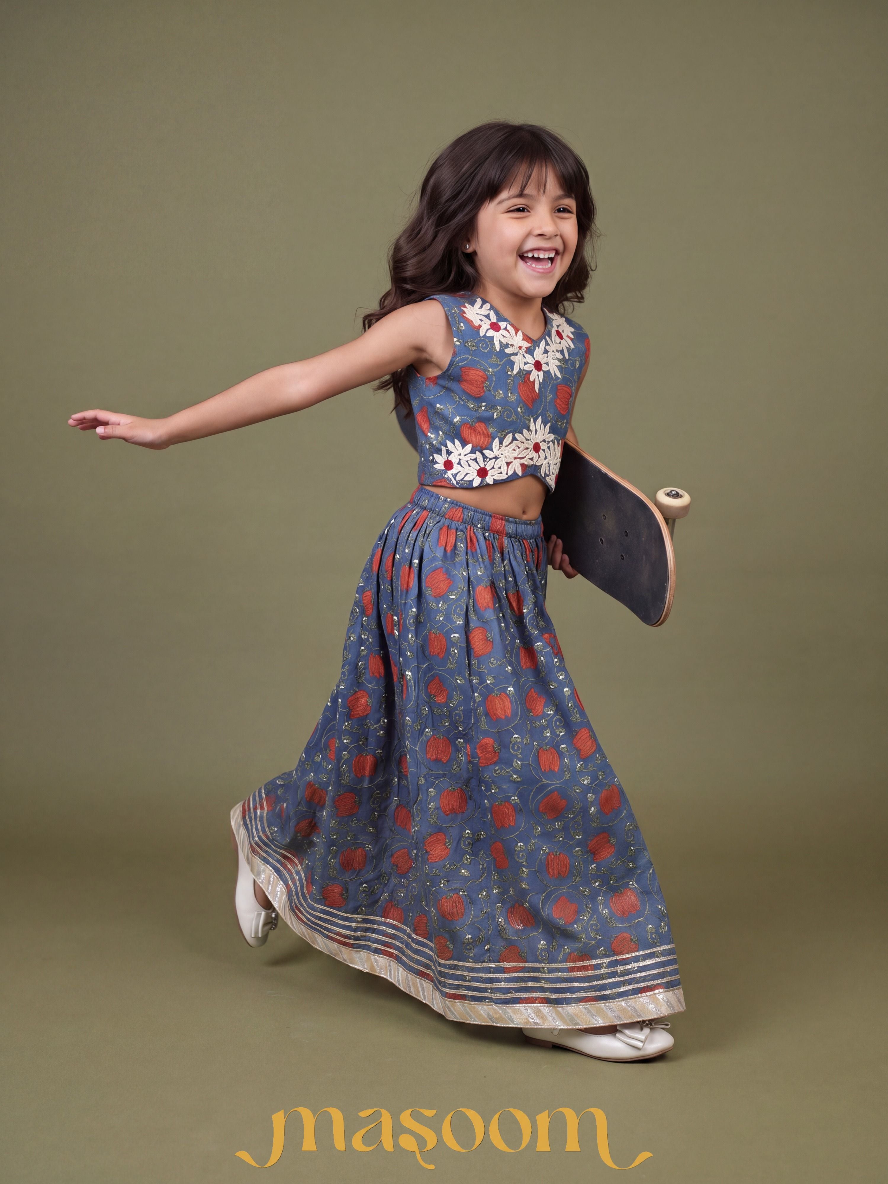 Anvi Blue Lotus Lehenga