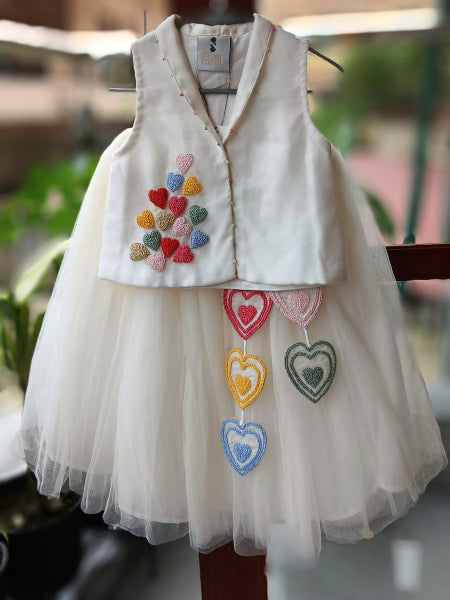 White Heart Ghaghra Set
