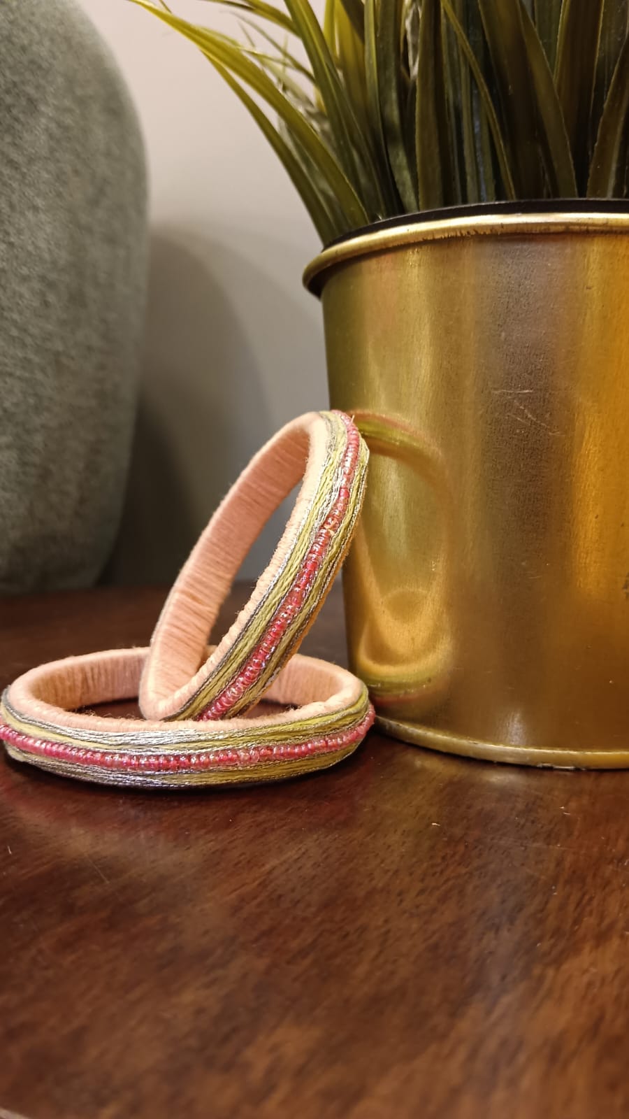 Handcrafted Pink Beaded Bangles