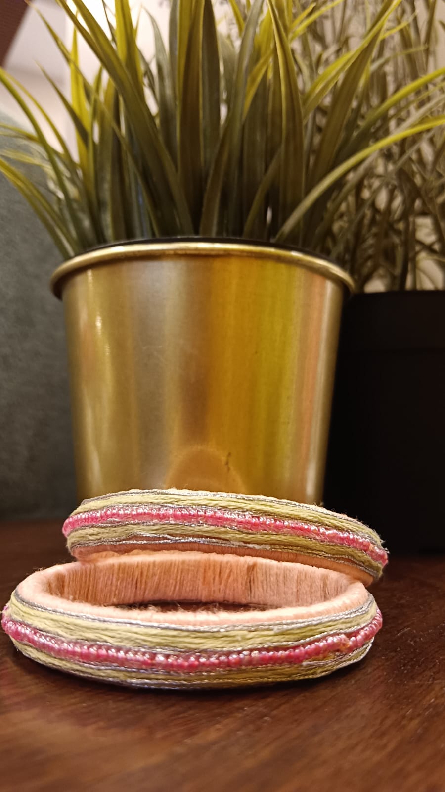 Handcrafted Pink Beaded Bangles