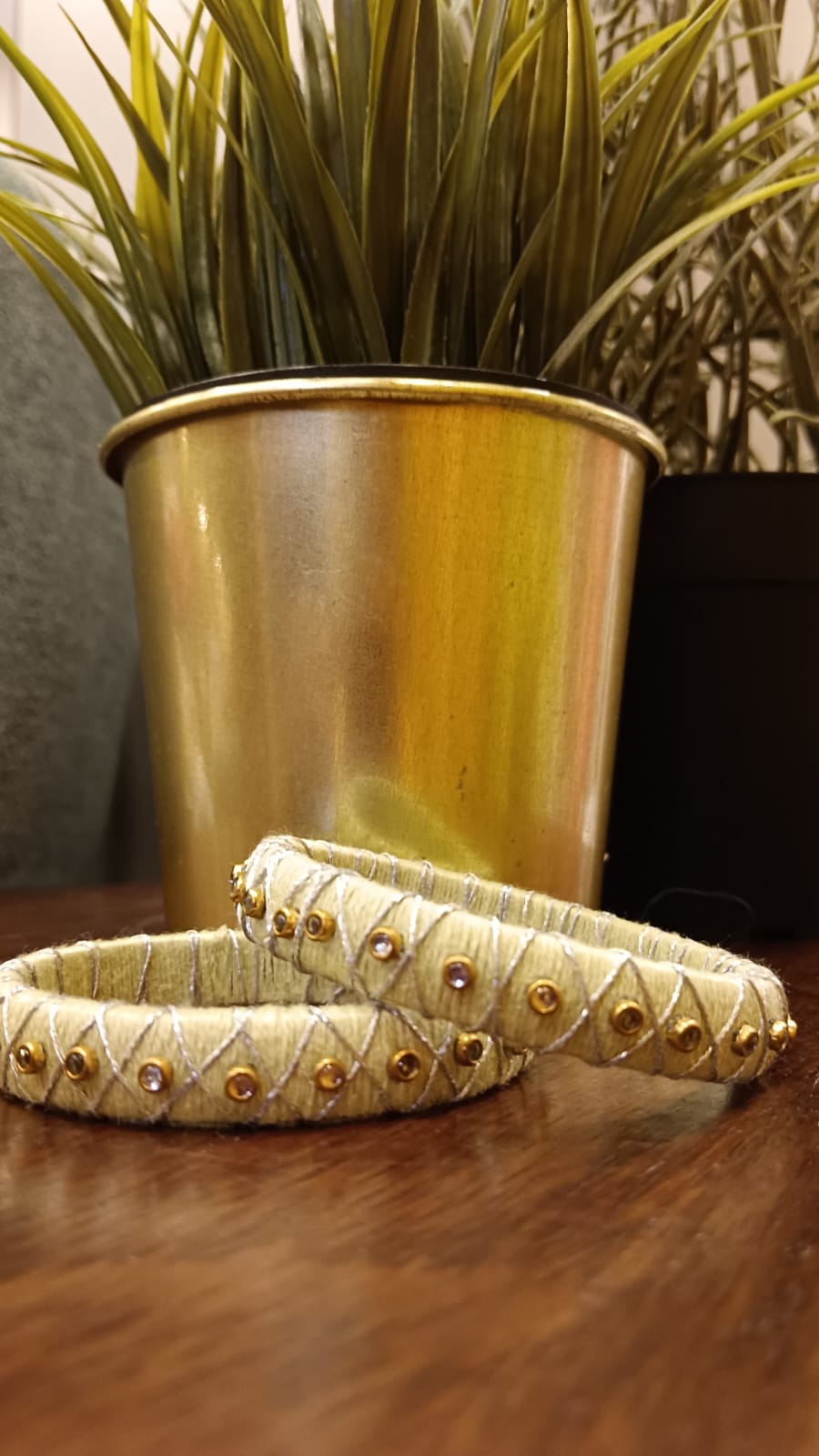 Handcrafted Mint Beads Detailed Bangles