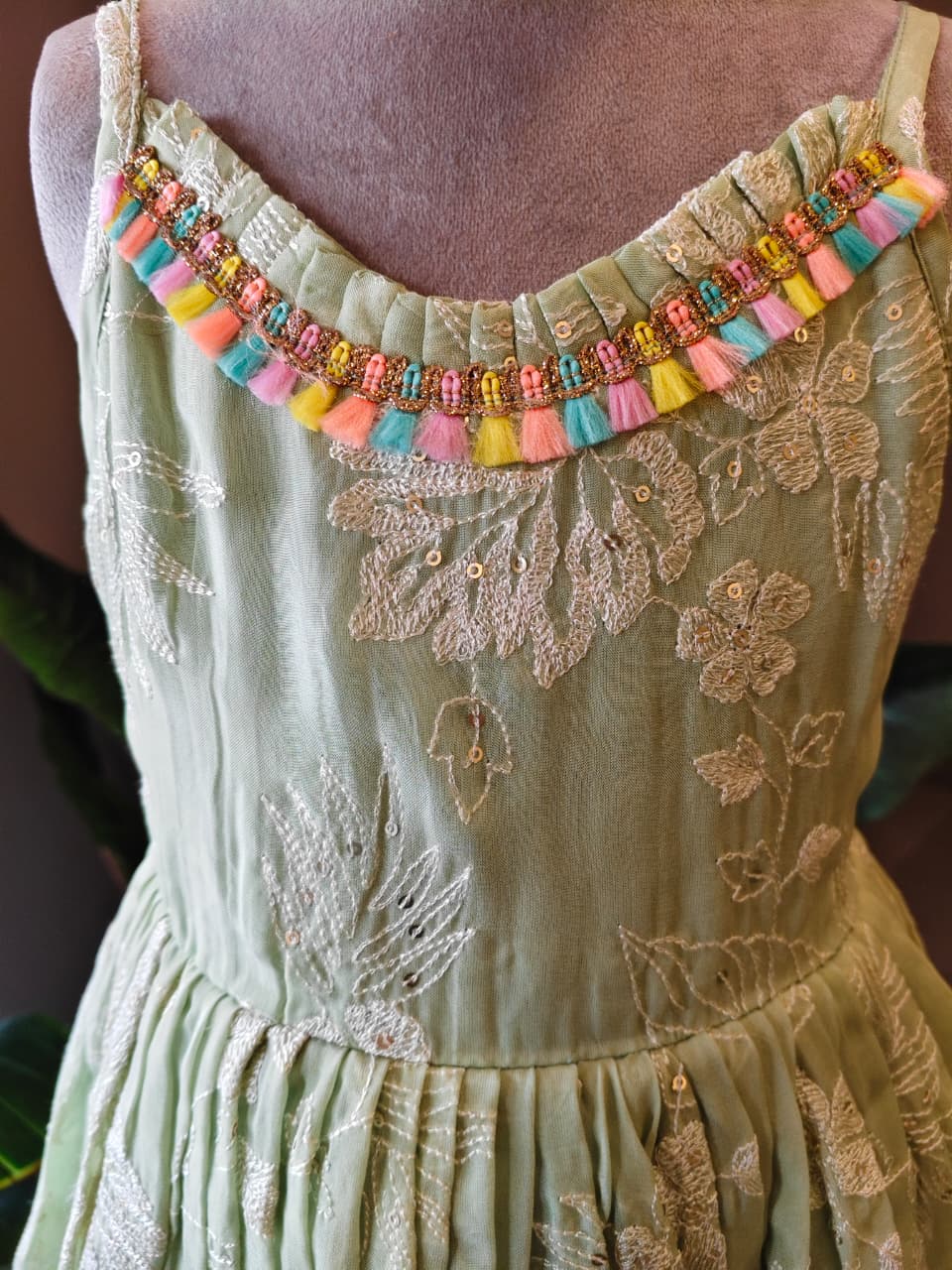 MINT TREAD & SIQUENCE EMBROIDERED PEPLUM & SHARARA
