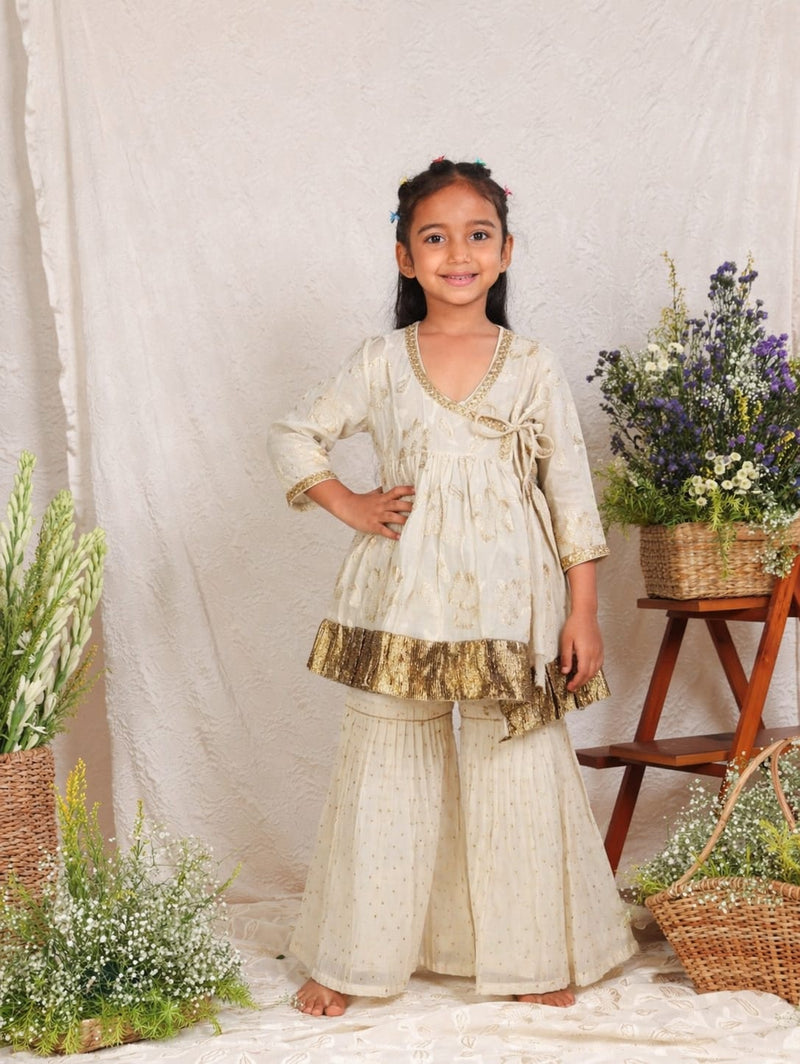 Angrakha Style Kurta Sharara for 3 Years Old