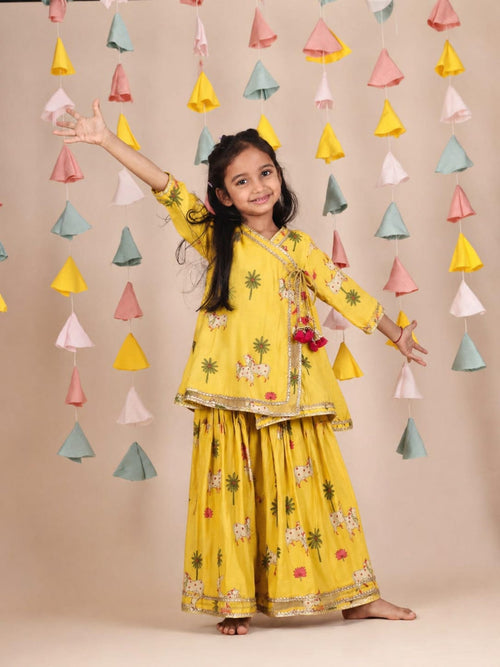 Yellow Cow Kurta and Flare Pants