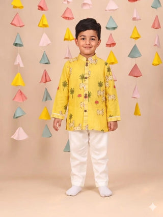 Yellow Cow Kurta Set